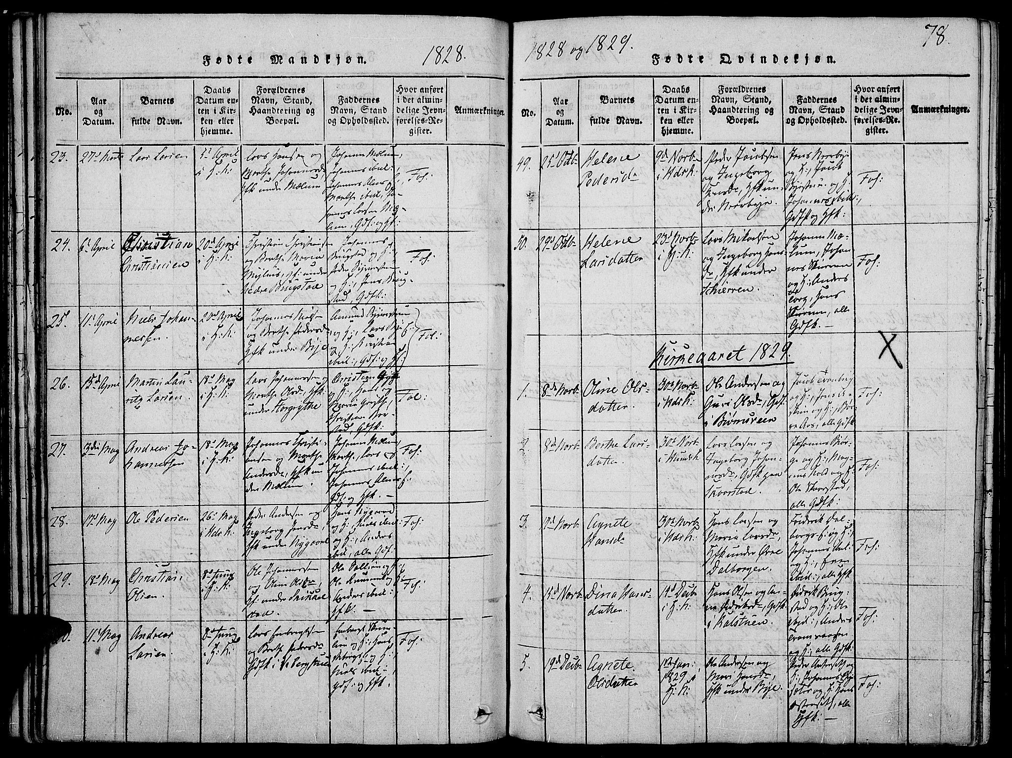 Vardal prestekontor, AV/SAH-PREST-100/H/Ha/Haa/L0004: Parish register (official) no. 4, 1814-1831, p. 78