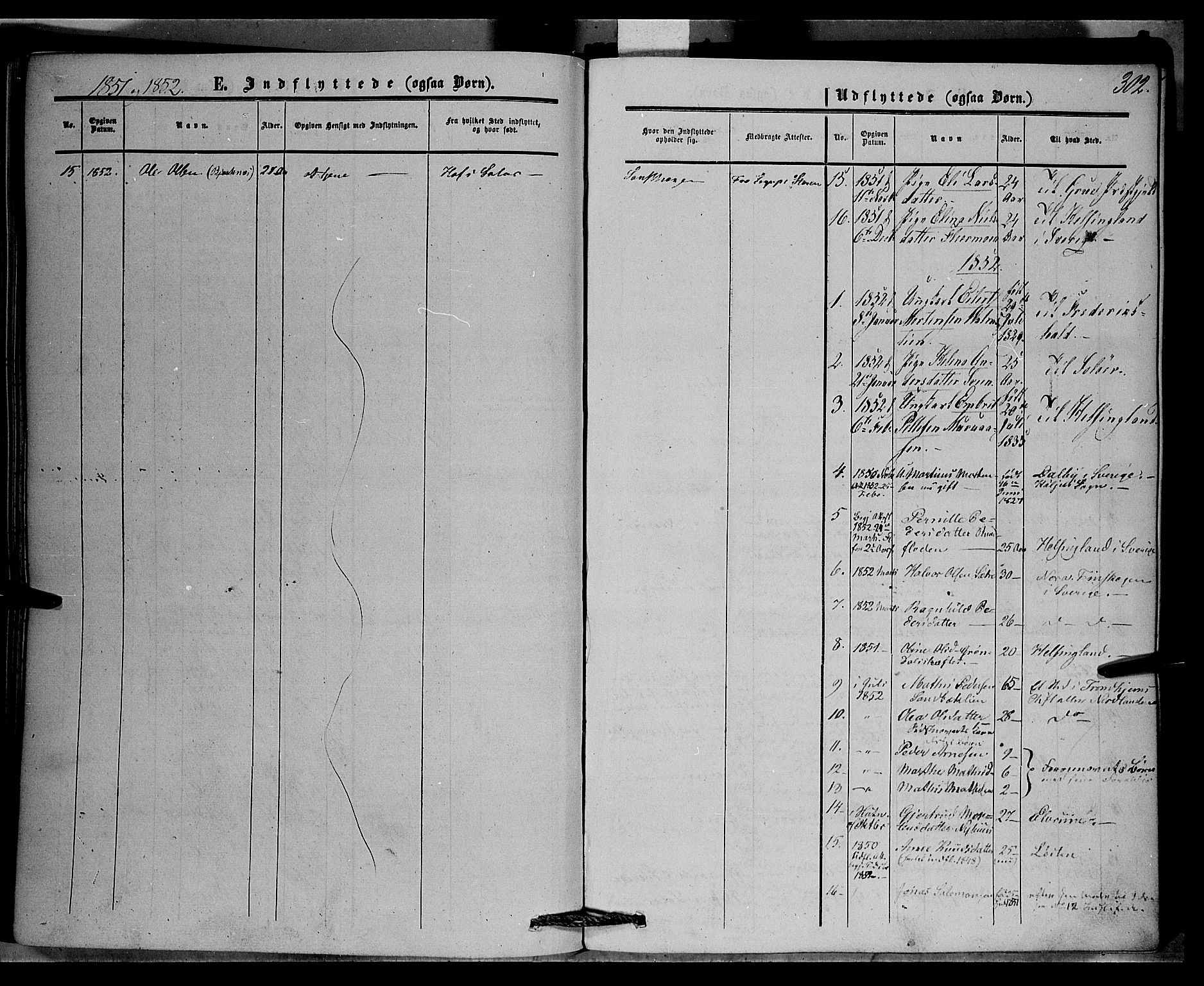 Trysil prestekontor, SAH/PREST-046/H/Ha/Haa/L0005: Parish register (official) no. 5, 1851-1865, p. 302