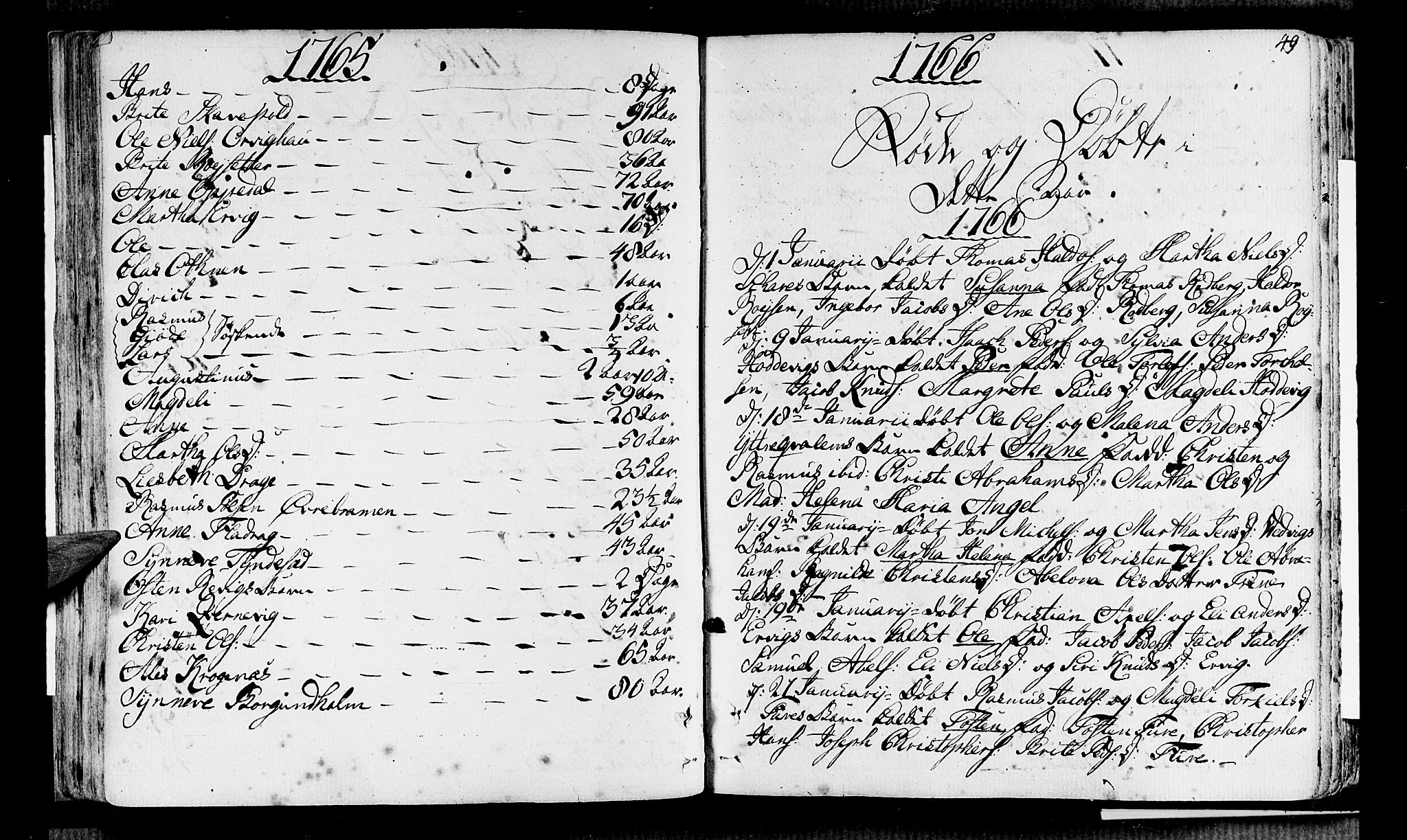 Selje sokneprestembete, AV/SAB-A-99938/H/Ha/Haa/Haaa: Parish register (official) no. A 5, 1760-1782, p. 49