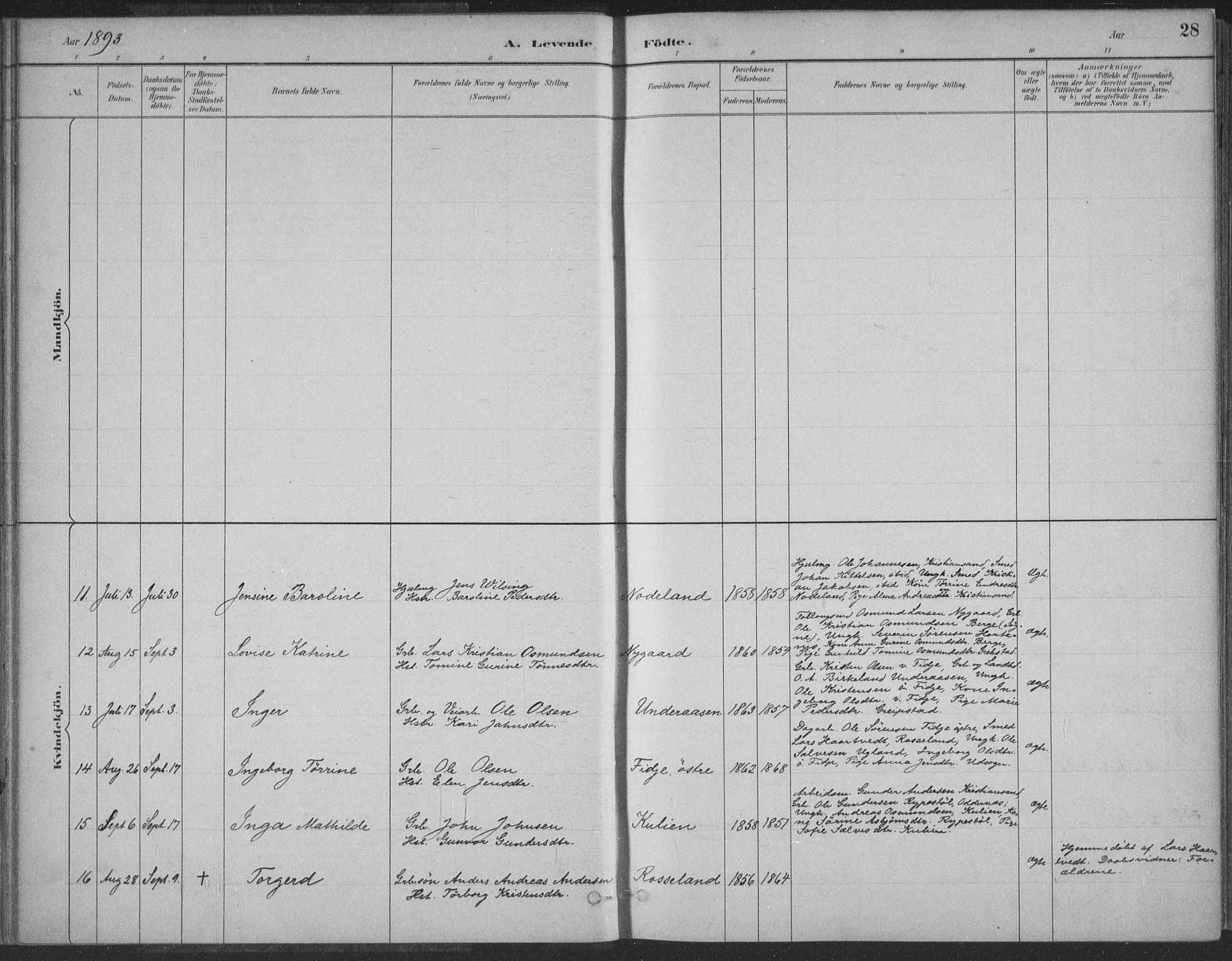 Søgne sokneprestkontor, SAK/1111-0037/F/Fa/Faa/L0003: Parish register (official) no. A 3, 1883-1910, p. 28