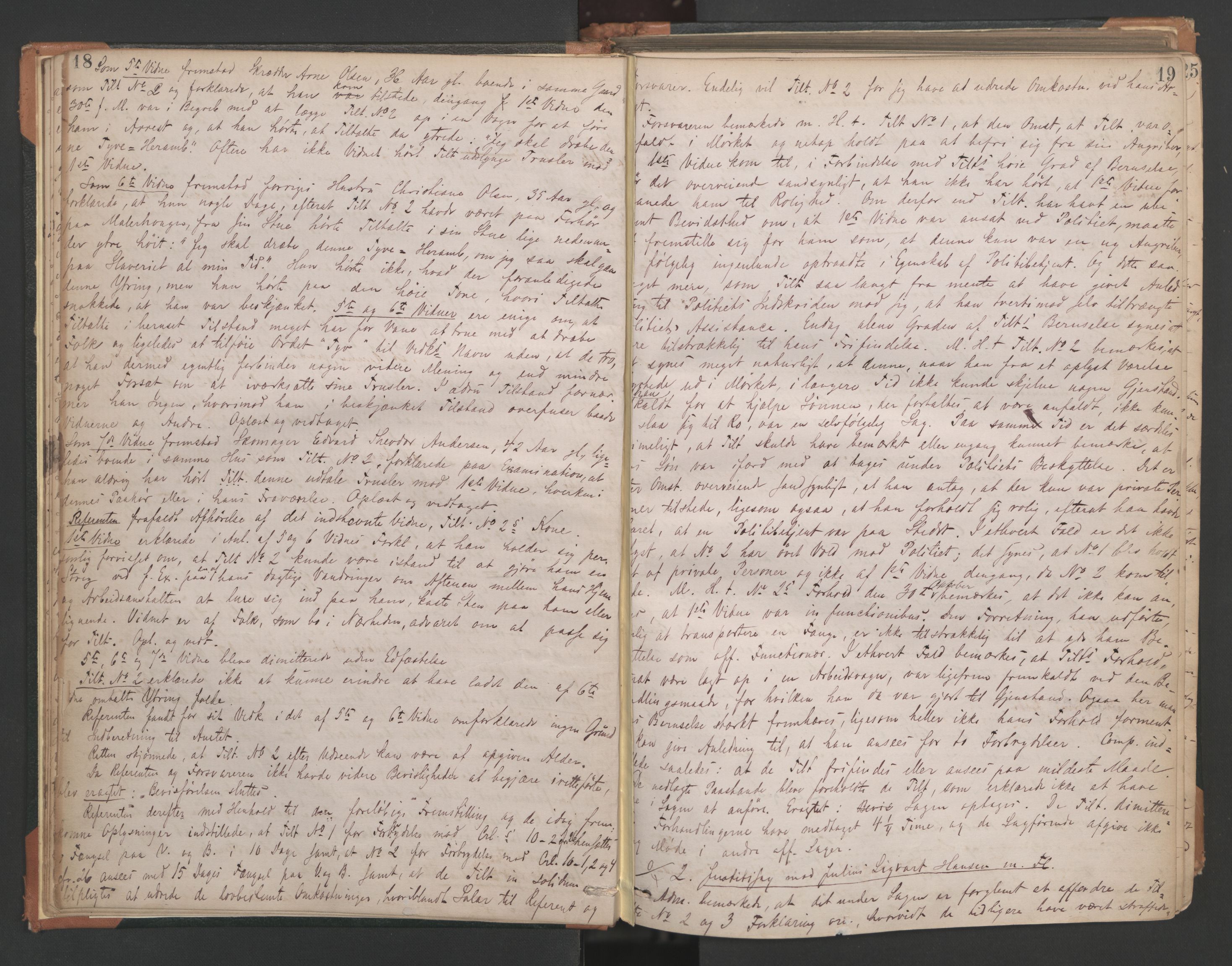 Aker sorenskriveri, AV/SAO-A-10895/F/Fc/Fcb/L0039: Ekstrarettsprotokoll, 1871-1874, p. 18-19