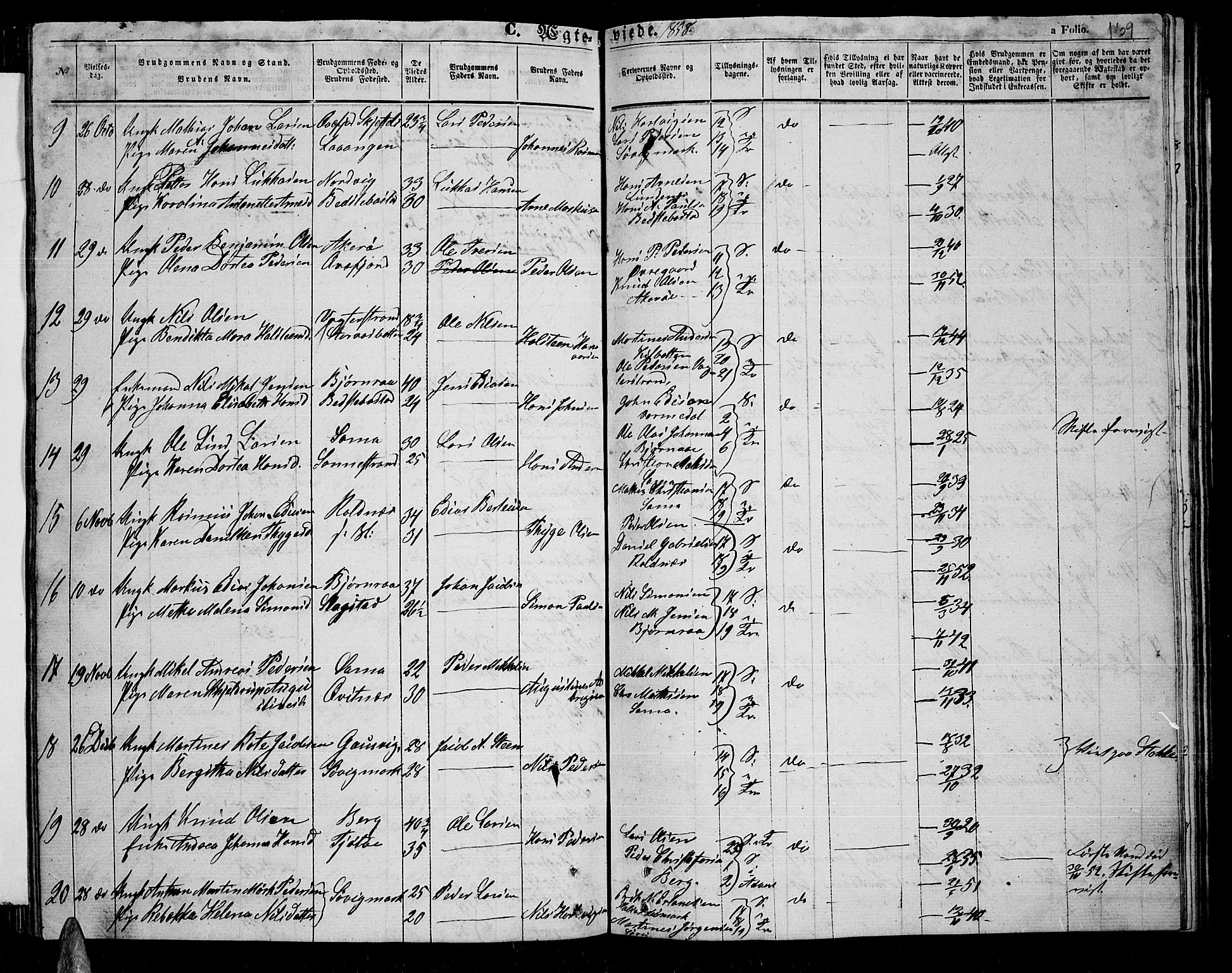 Trondenes sokneprestkontor, AV/SATØ-S-1319/H/Hb/L0007klokker: Parish register (copy) no. 7, 1855-1862, p. 169