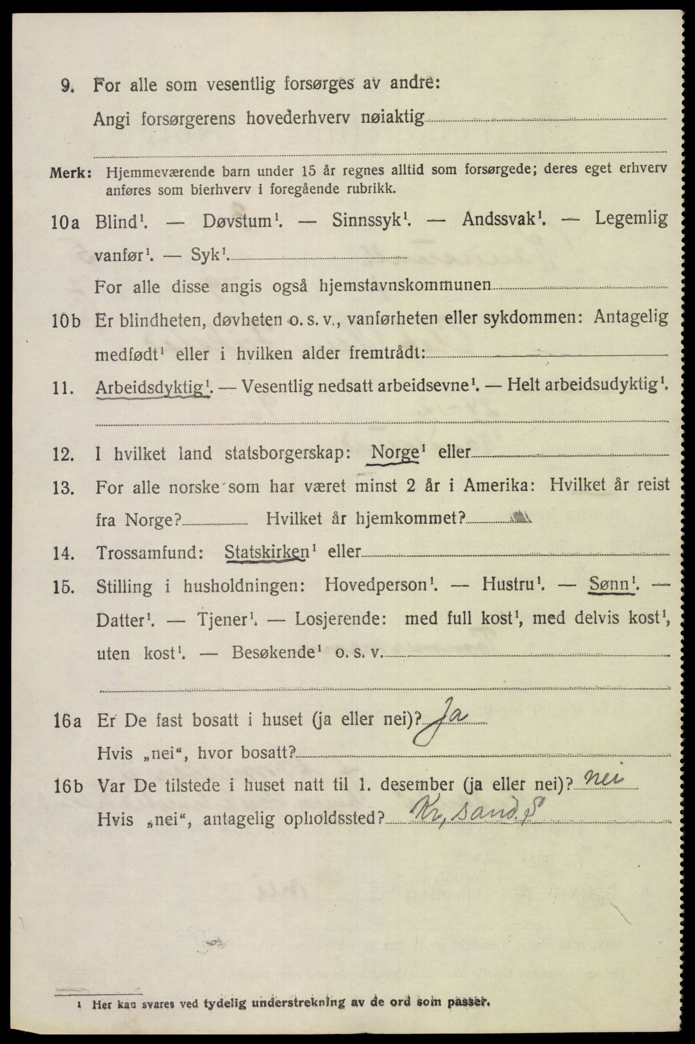 SAK, 1920 census for Randesund, 1920, p. 2317