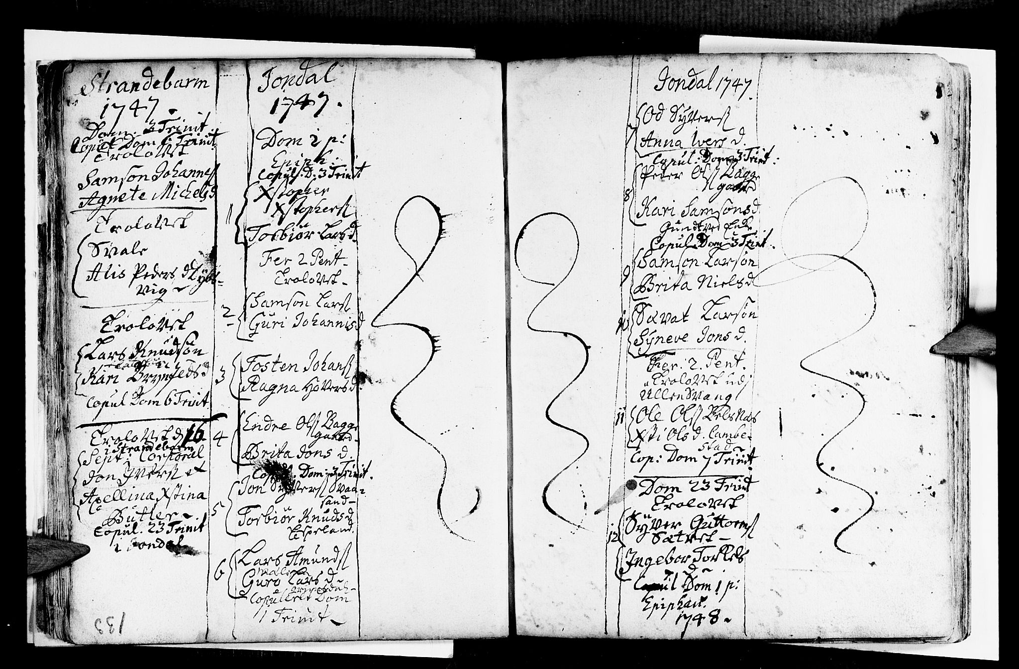 Strandebarm sokneprestembete, SAB/A-78401/H/Haa: Parish register (official) no. A 2 /1, 1727-1750, p. 133