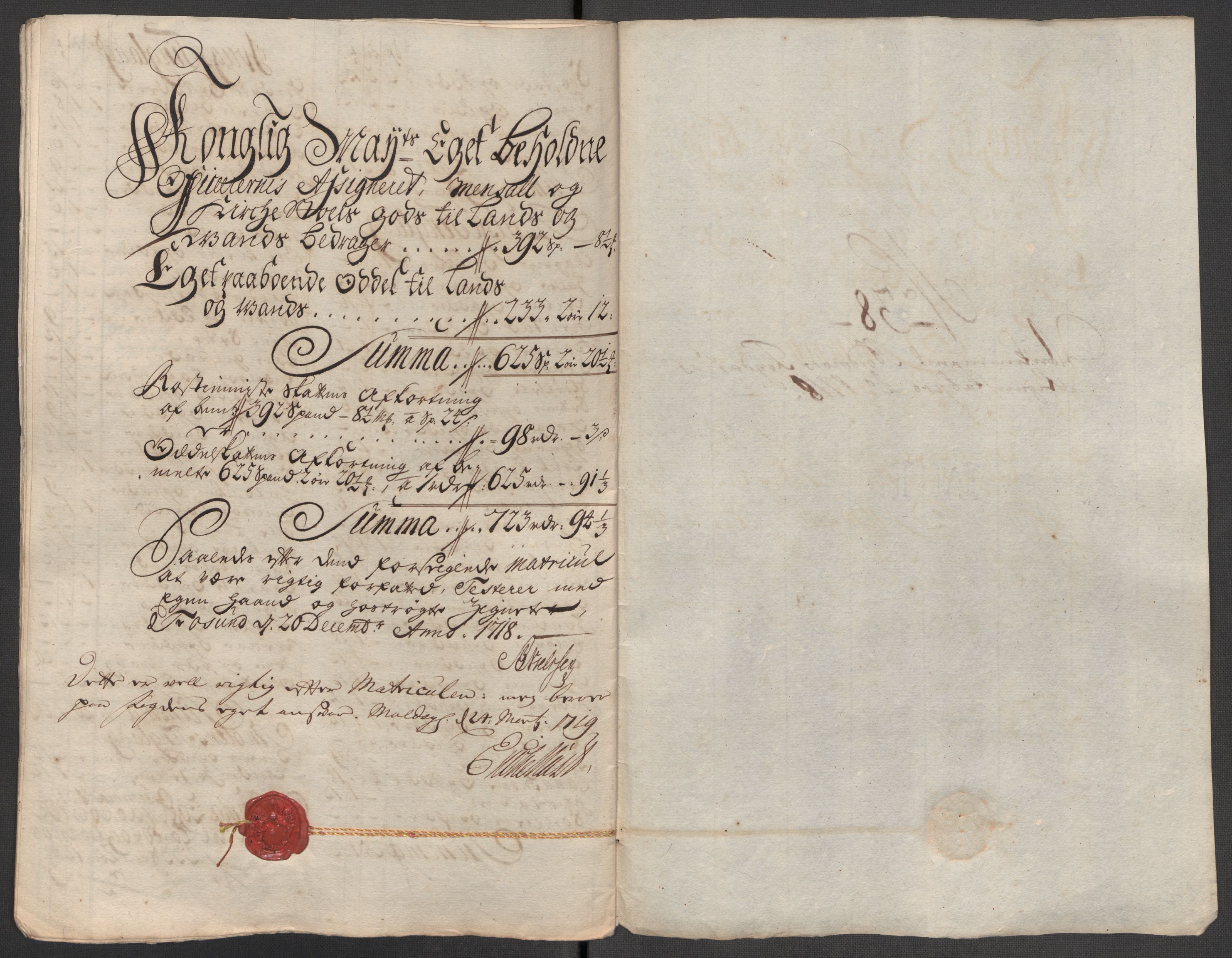 Rentekammeret inntil 1814, Reviderte regnskaper, Fogderegnskap, AV/RA-EA-4092/R56/L3751: Fogderegnskap Nordmøre, 1718, p. 231