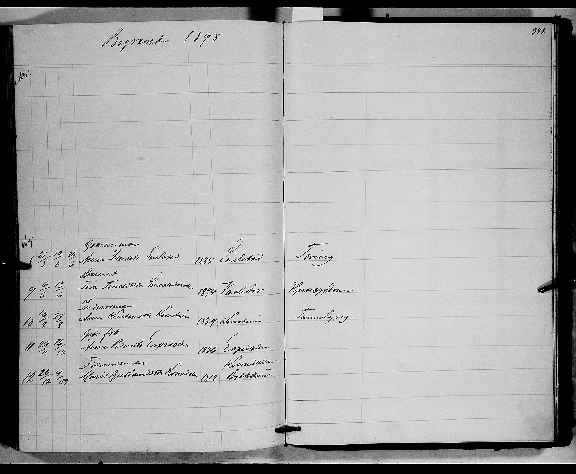 Ringebu prestekontor, SAH/PREST-082/H/Ha/Hab/L0006: Parish register (copy) no. 6, 1880-1898, p. 348