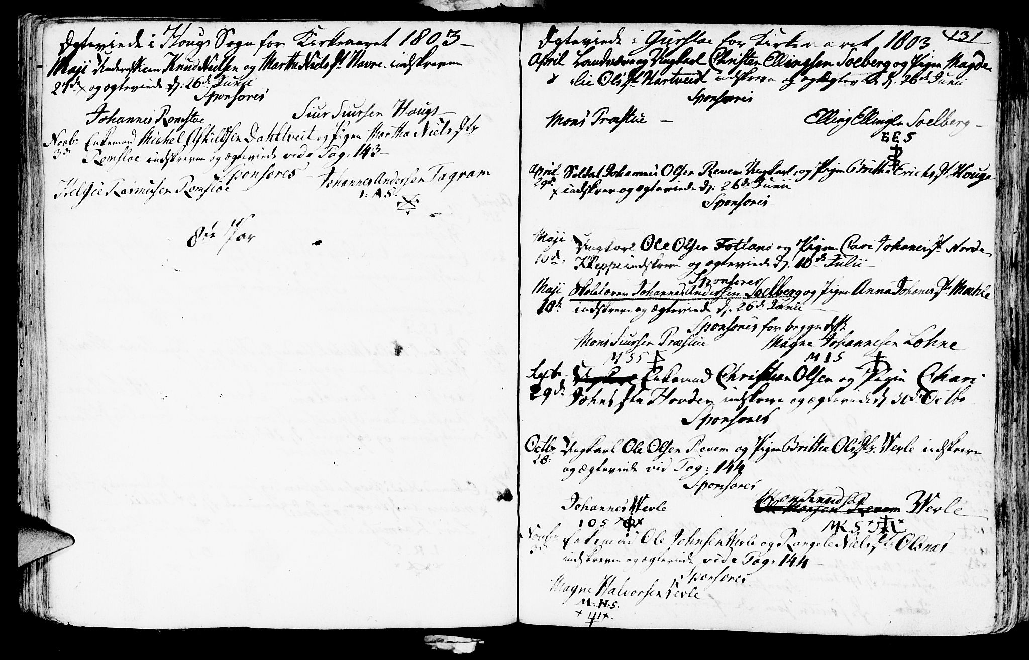 Haus sokneprestembete, AV/SAB-A-75601/H/Haa: Parish register (official) no. A 11, 1796-1816, p. 131