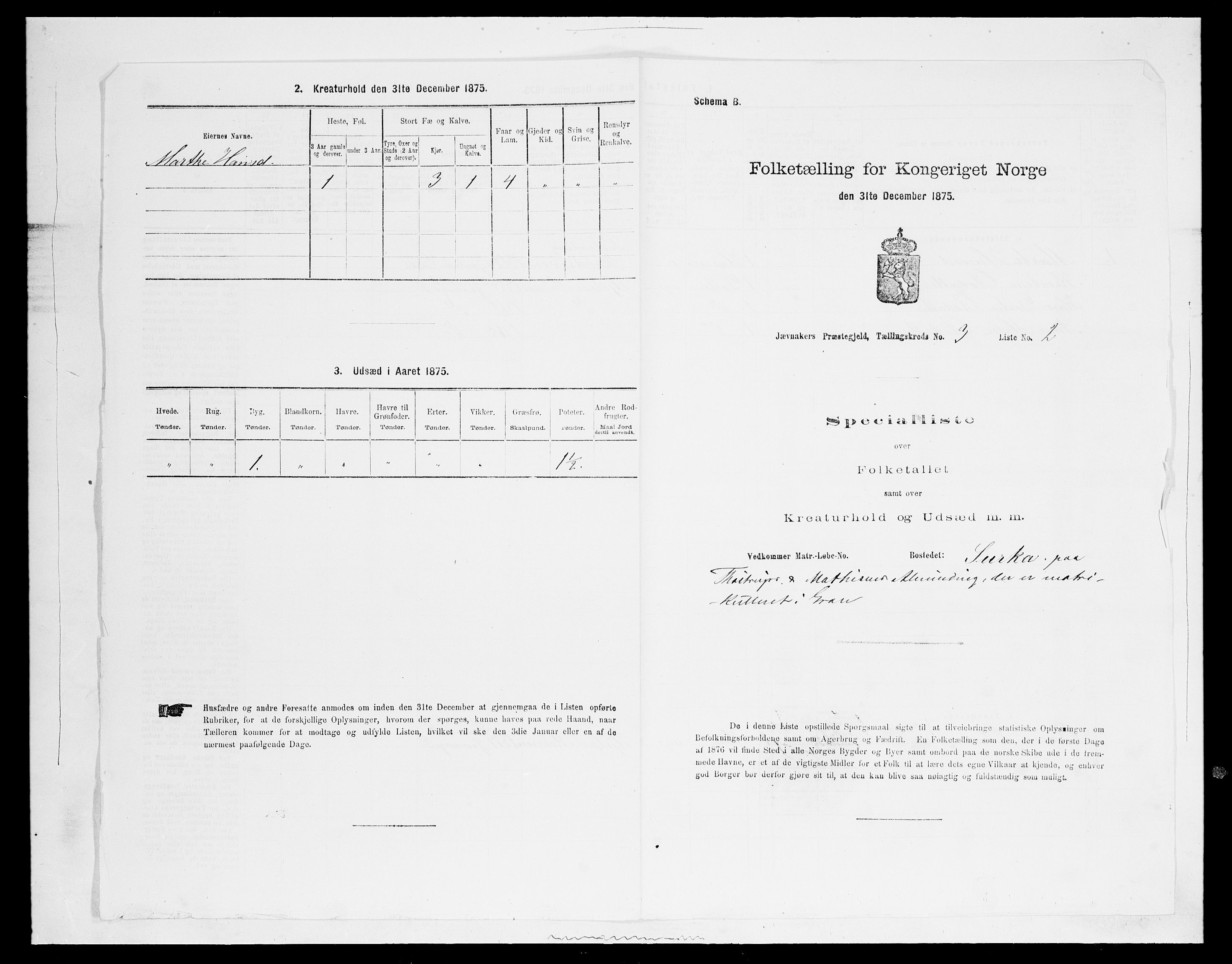 SAH, 1875 census for 0532P Jevnaker, 1875, p. 427