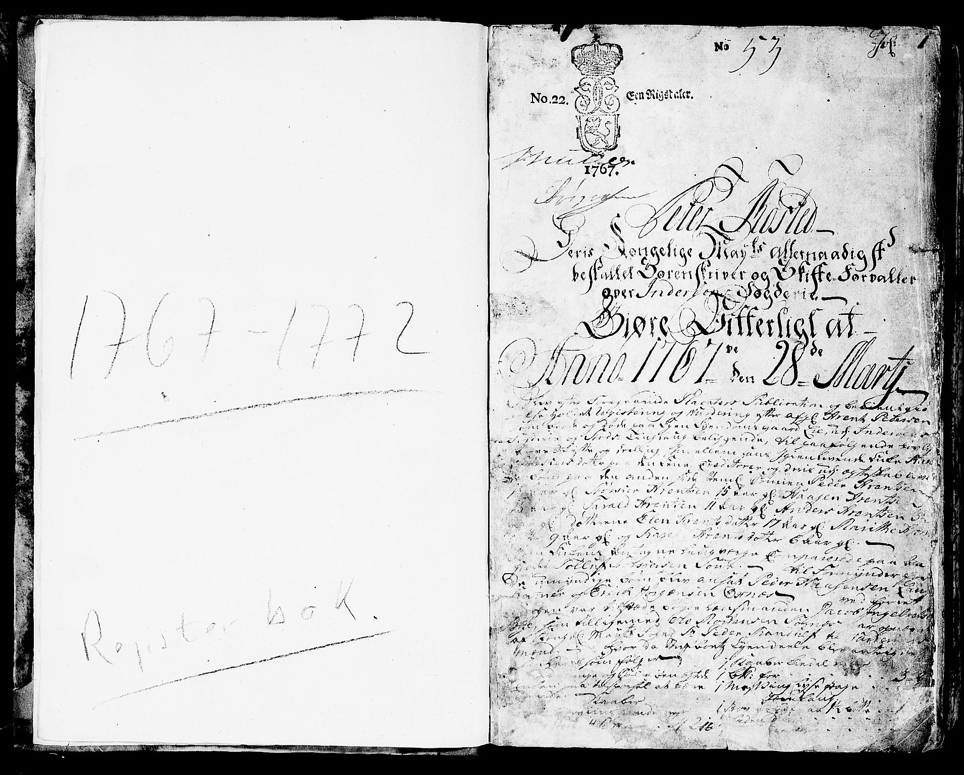 Inderøy sorenskriveri, SAT/A-4147/1/3/3A/L0011: Skifteprotokoll, 1767-1772, p. 0b-1a