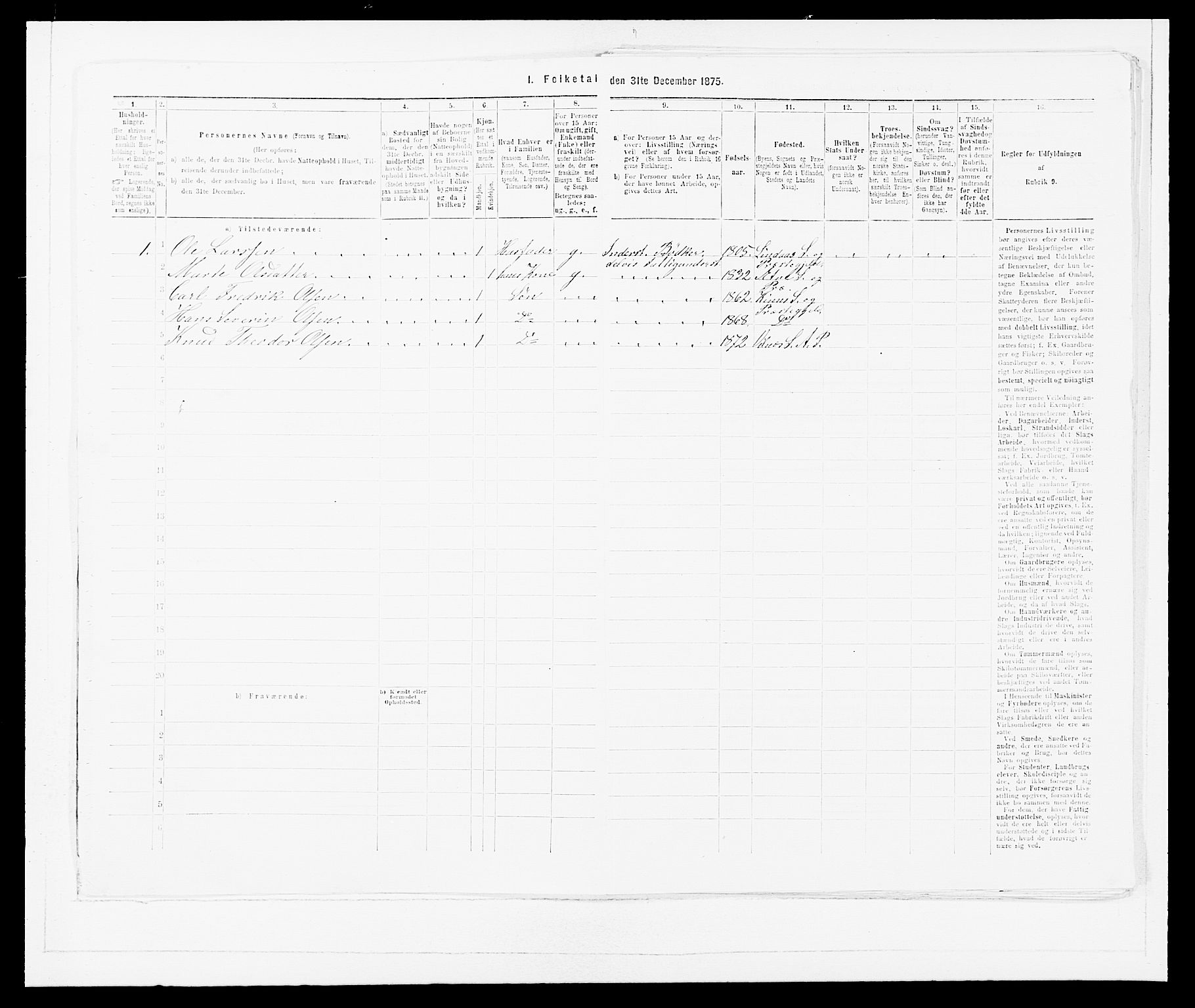 SAB, 1875 census for 1428P Askvoll, 1875, p. 700