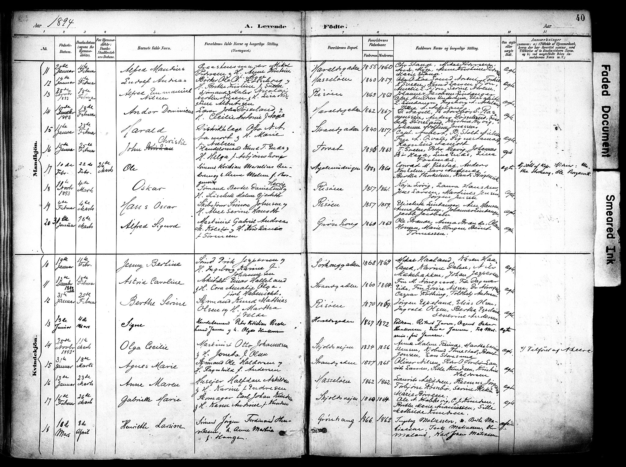 Haugesund sokneprestkontor, AV/SAST-A -101863/H/Ha/Haa/L0006: Parish register (official) no. A 6, 1891-1907, p. 40