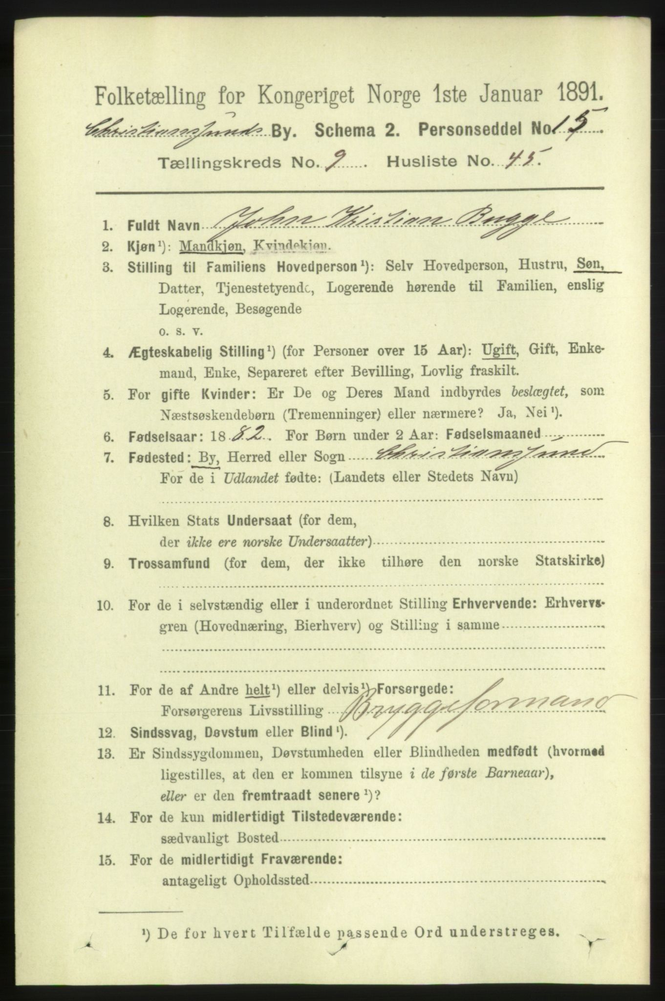 RA, 1891 census for 1503 Kristiansund, 1891, p. 7595