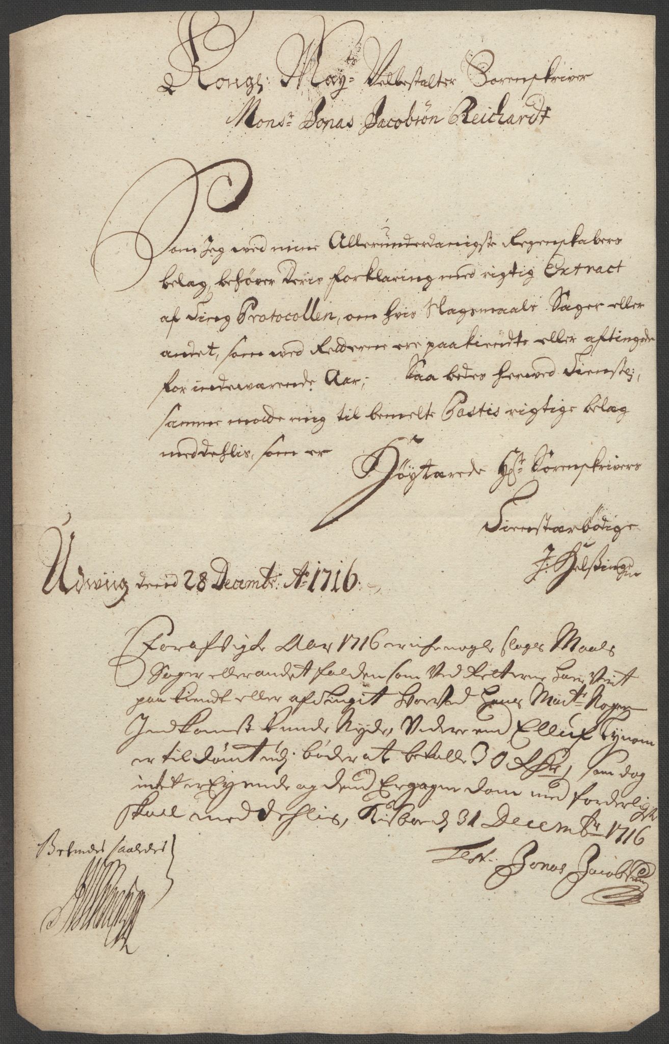 Rentekammeret inntil 1814, Reviderte regnskaper, Fogderegnskap, RA/EA-4092/R63/L4324: Fogderegnskap Inderøy, 1716, p. 222