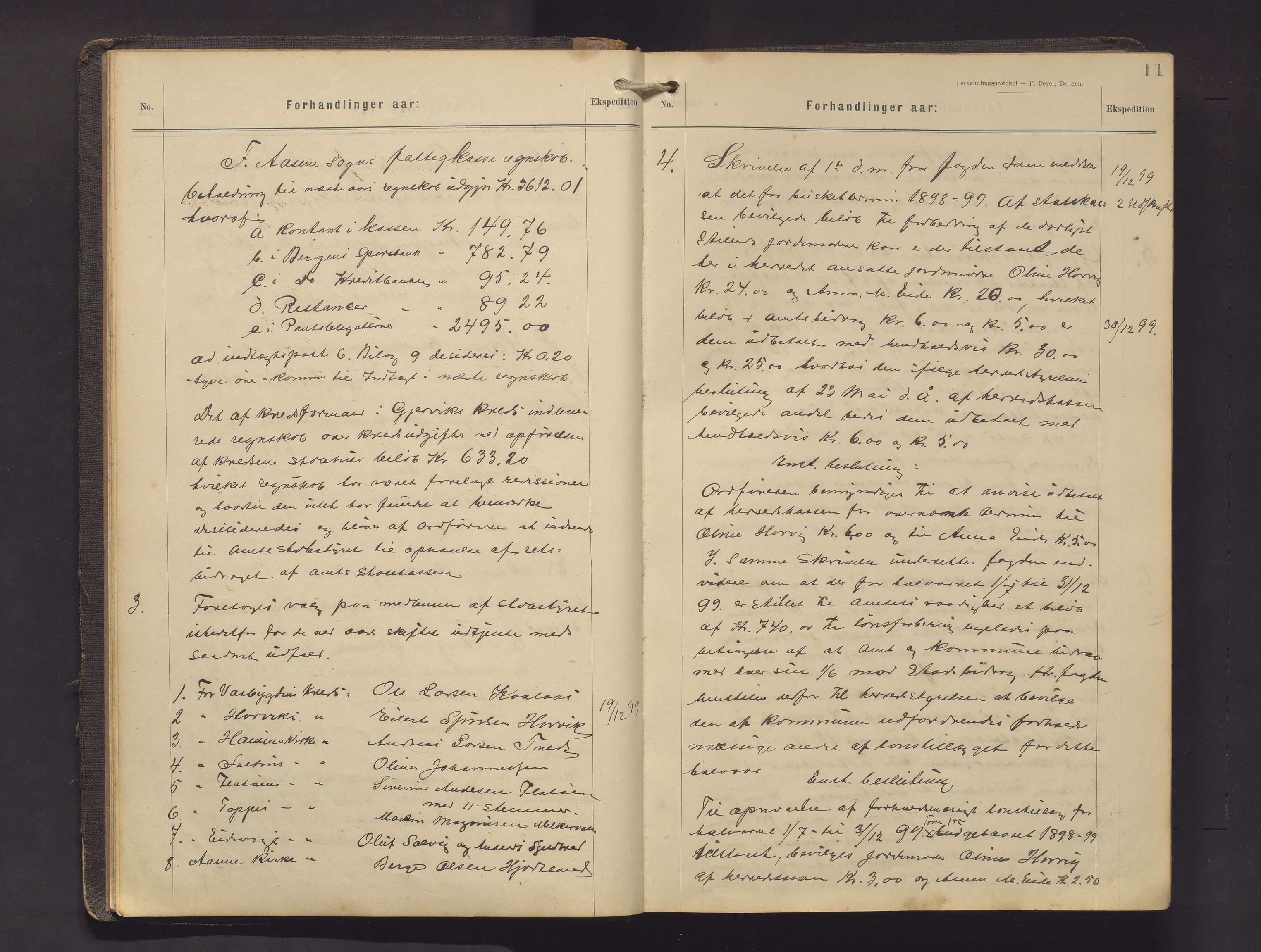 Hamre kommune. Formannskapet, IKAH/1254-021/A/Aa/L0005: Møtebok for formannskap, heradsstyre og soknestyra i Hamre og Åsane, 1899-1909, p. 11