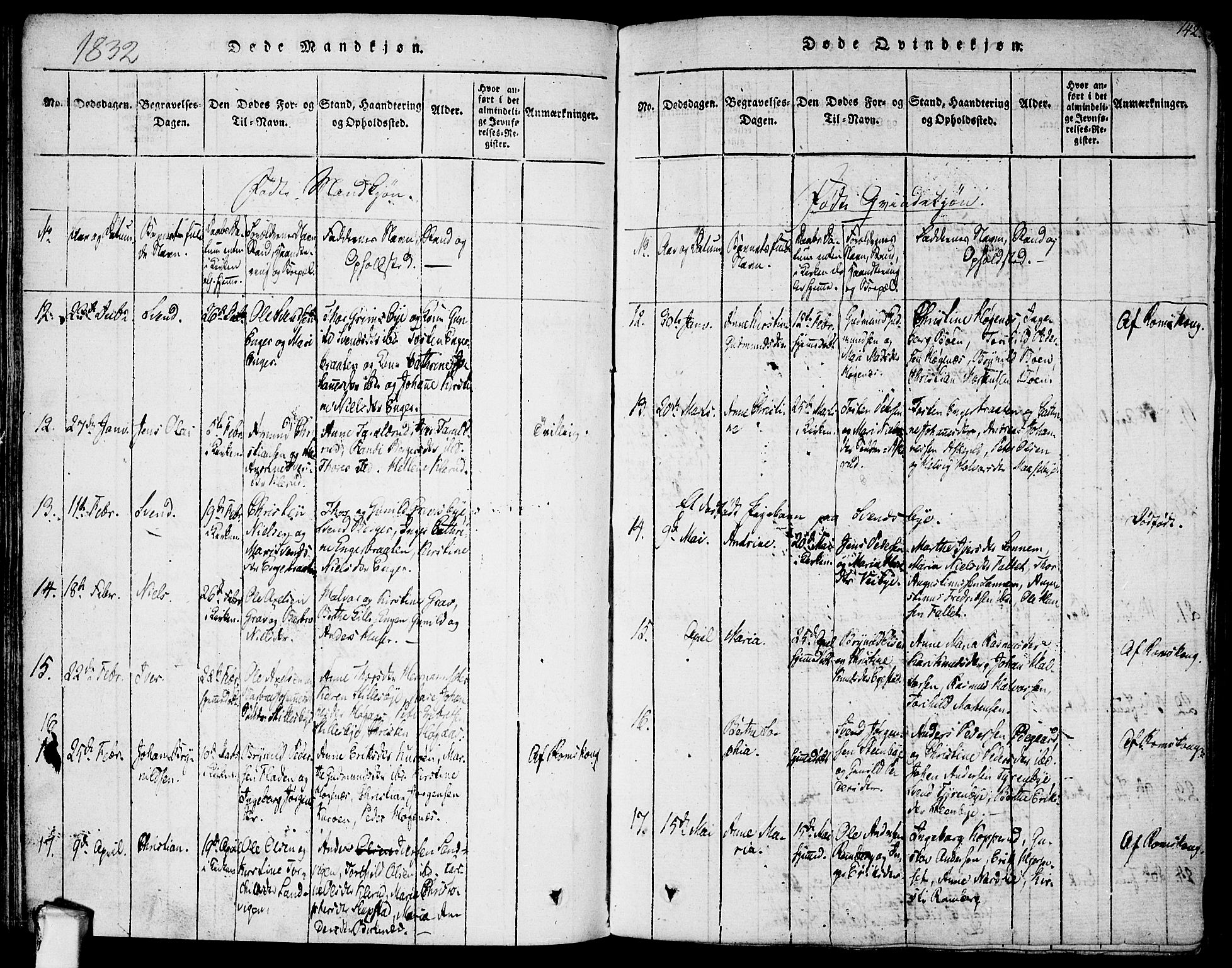 Rødenes prestekontor Kirkebøker, AV/SAO-A-2005/F/Fa/L0004: Parish register (official) no. I 4, 1814-1838, p. 142