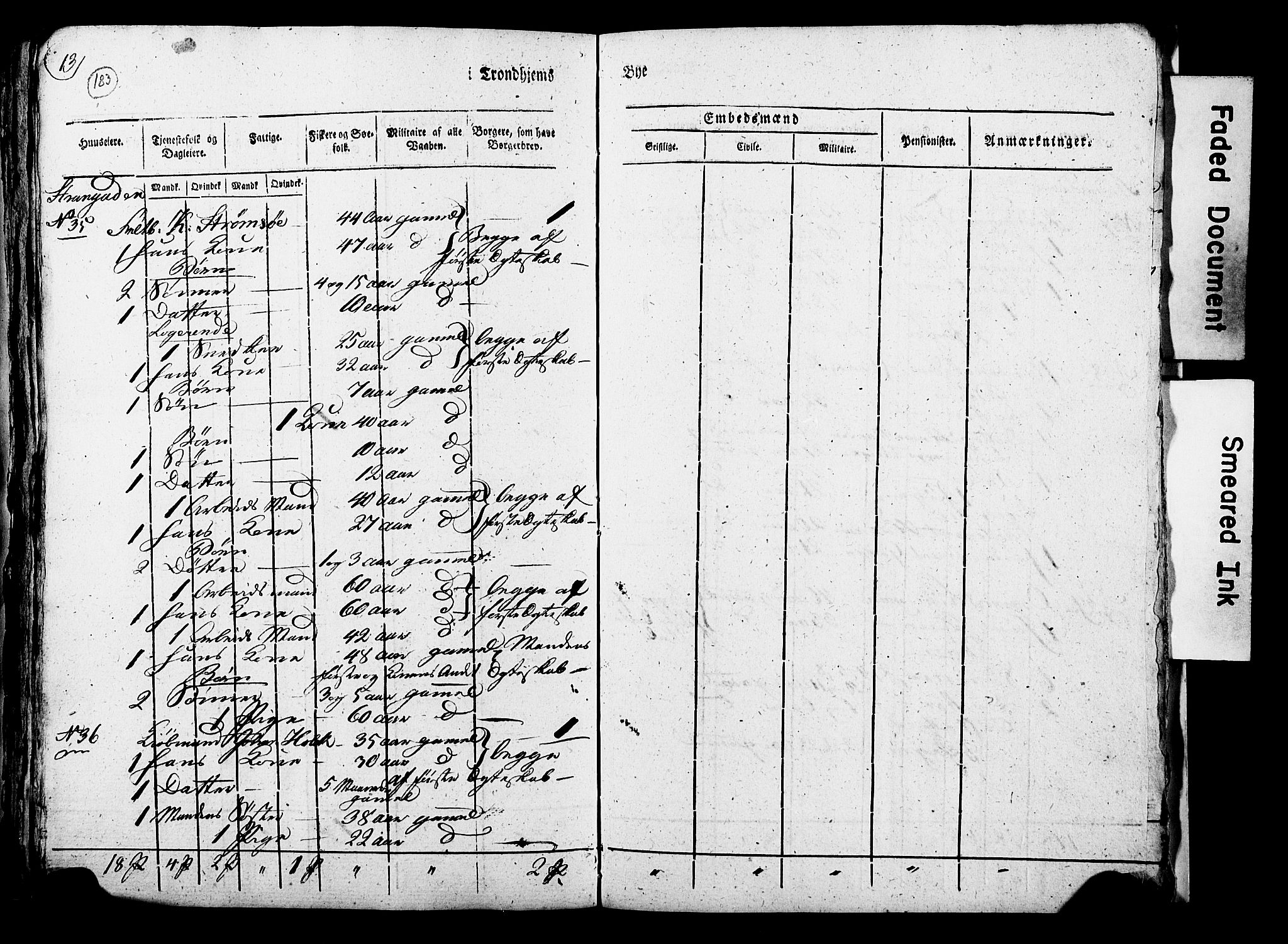 RA, Census 1815 for Trondheim, 1815, p. 181