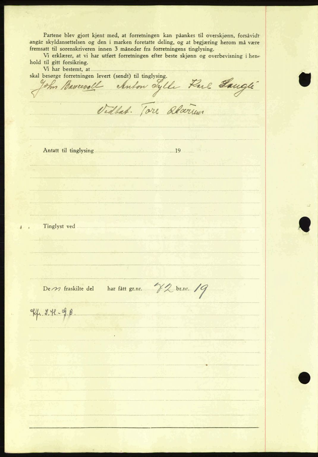 Nordmøre sorenskriveri, SAT/A-4132/1/2/2Ca: Mortgage book no. A90, 1941-1941, Diary no: : 1083/1941