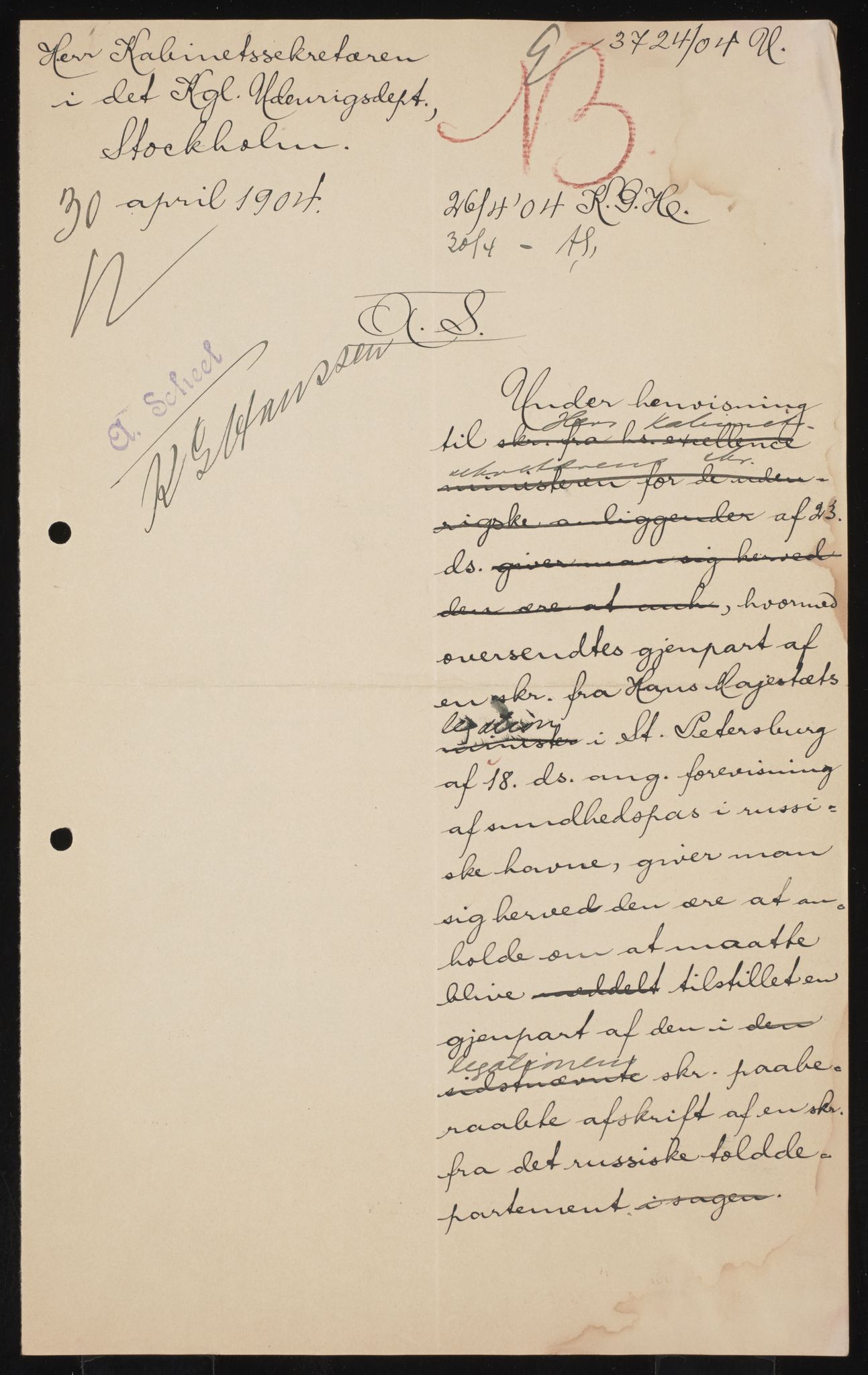 Utenriksdepartementet, AV/RA-S-2259, 1872-1932, p. 149