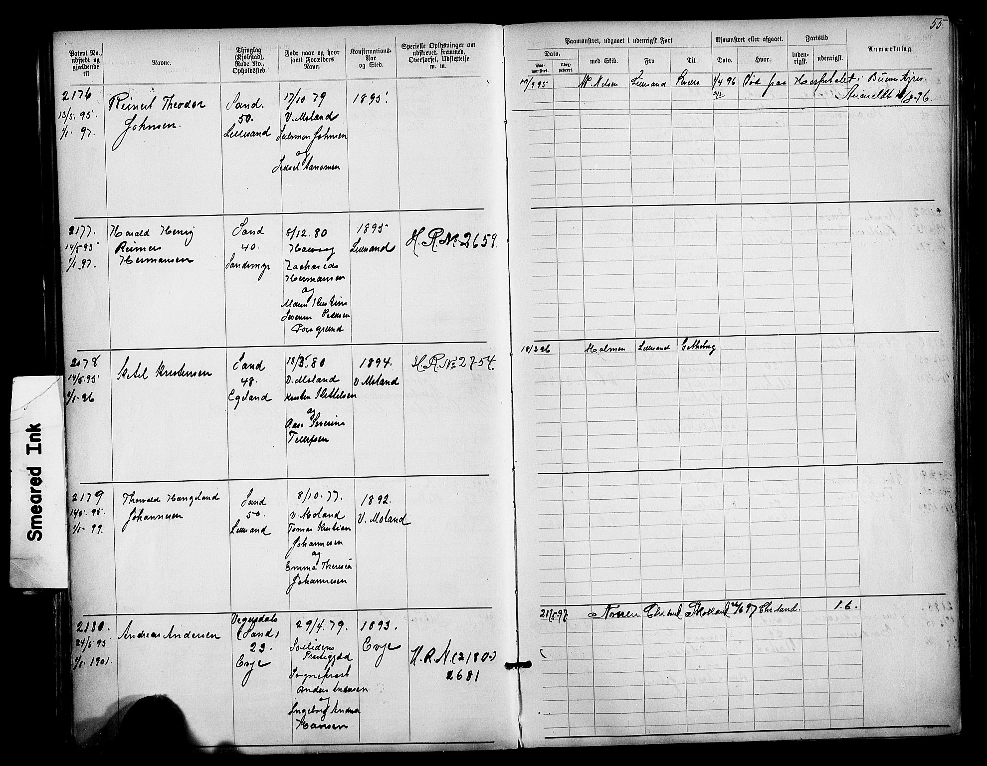 Lillesand mønstringskrets, AV/SAK-2031-0014/F/Fa/L0003: Annotasjonsrulle nr 1911-3489 med register, W-9, 1891-1932, p. 83