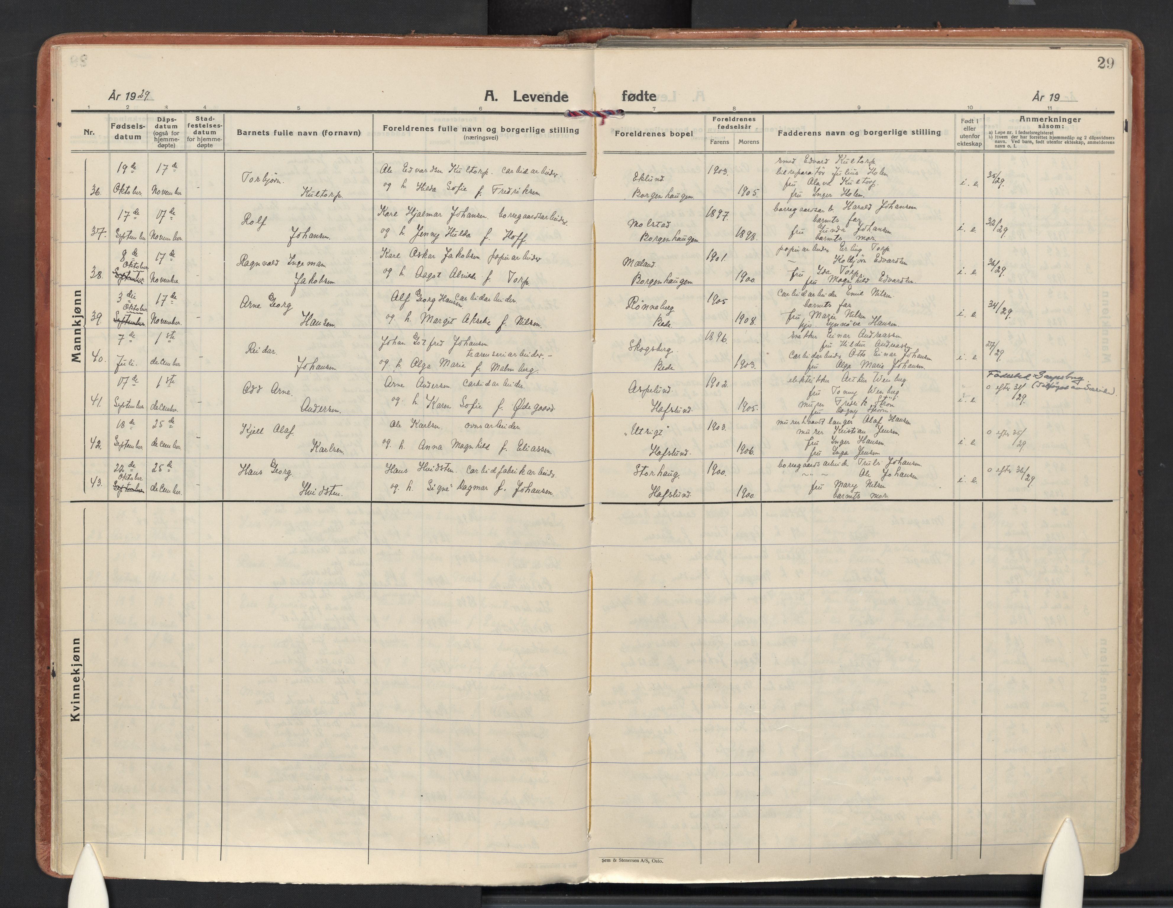 Skjeberg prestekontor Kirkebøker, AV/SAO-A-10923/F/Fd/L0002: Parish register (official) no. IV 2, 1926-1936, p. 29