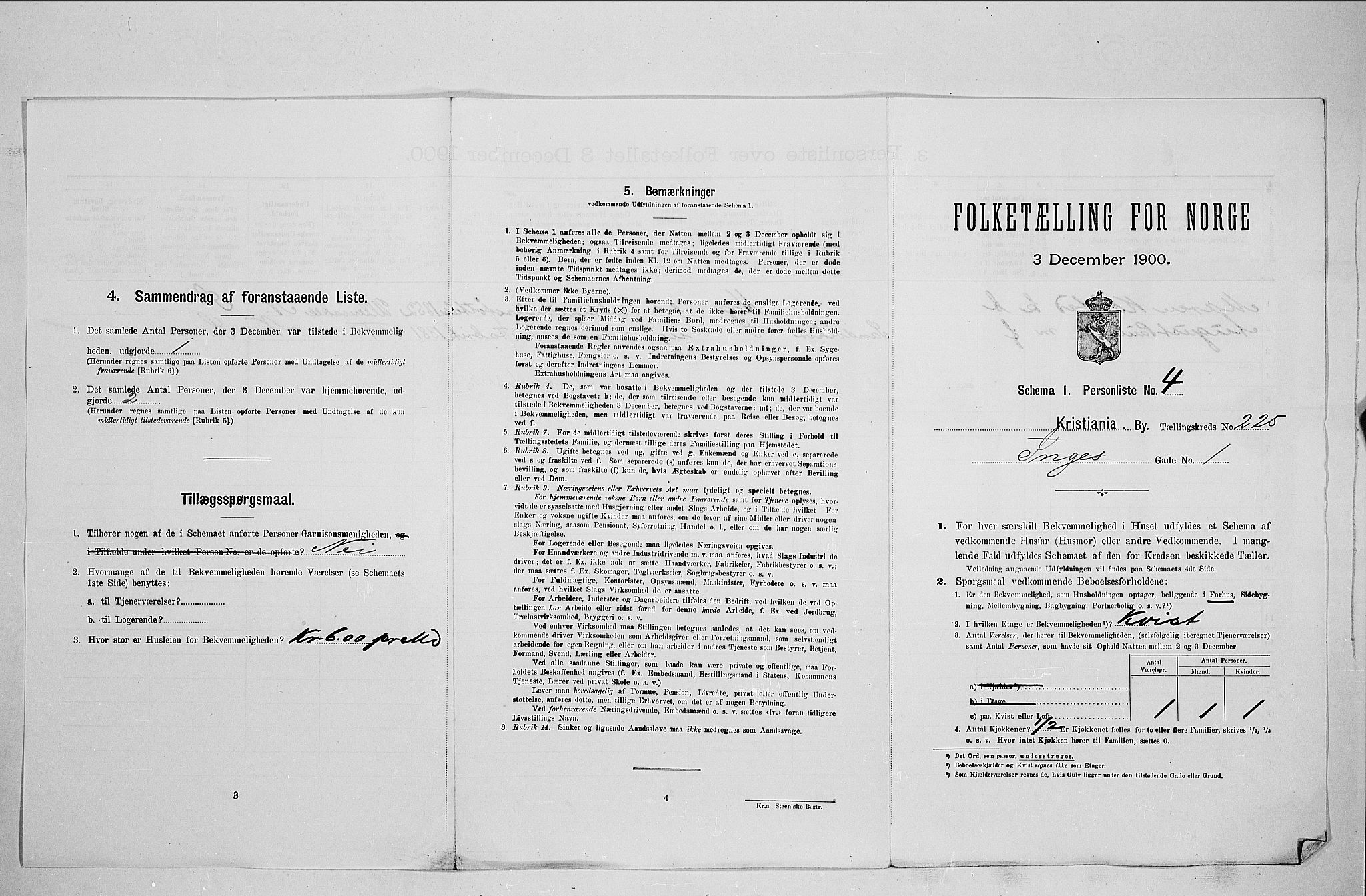 SAO, 1900 census for Kristiania, 1900, p. 41430