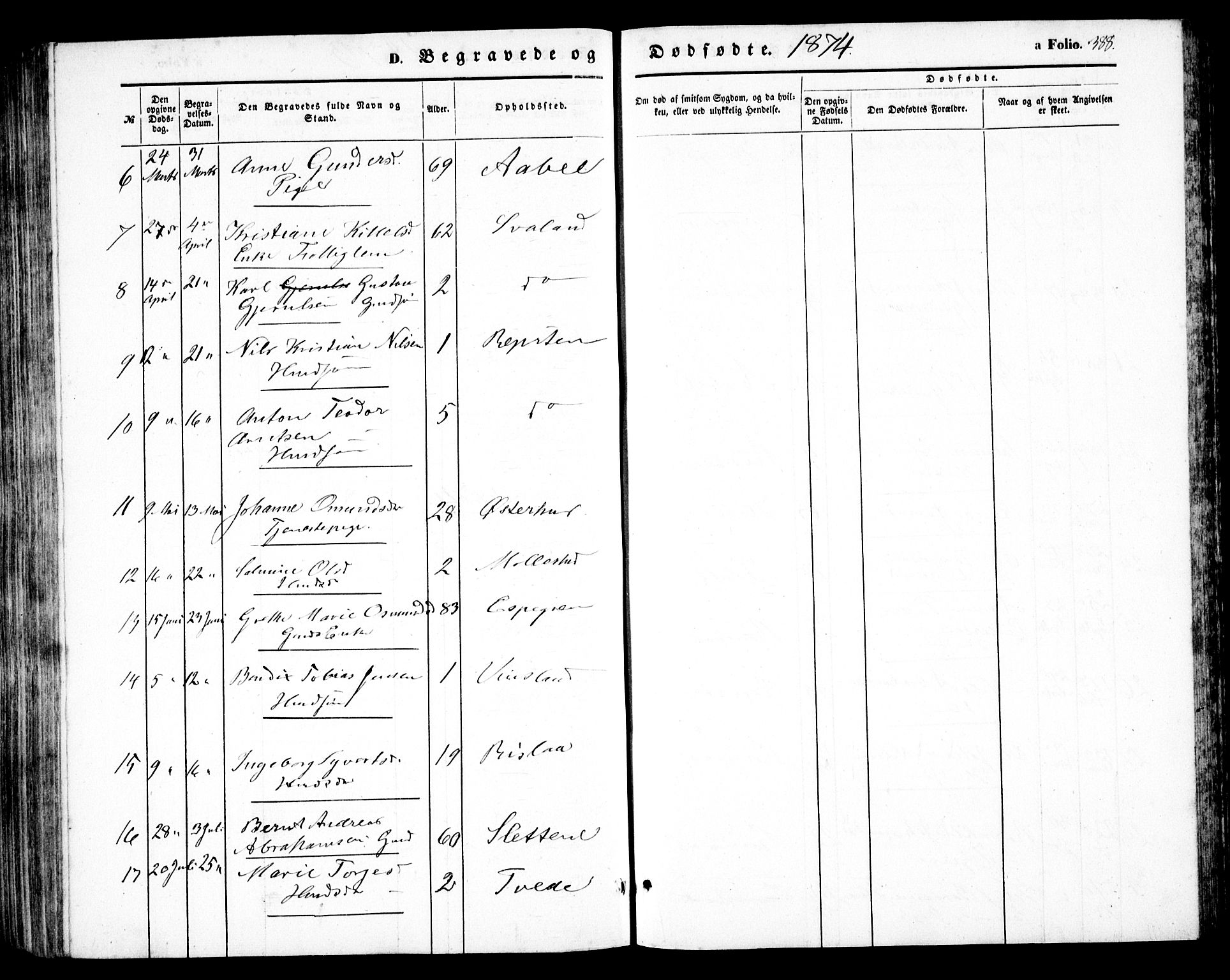 Birkenes sokneprestkontor, AV/SAK-1111-0004/F/Fb/L0002: Parish register (copy) no. B 2, 1849-1876, p. 388