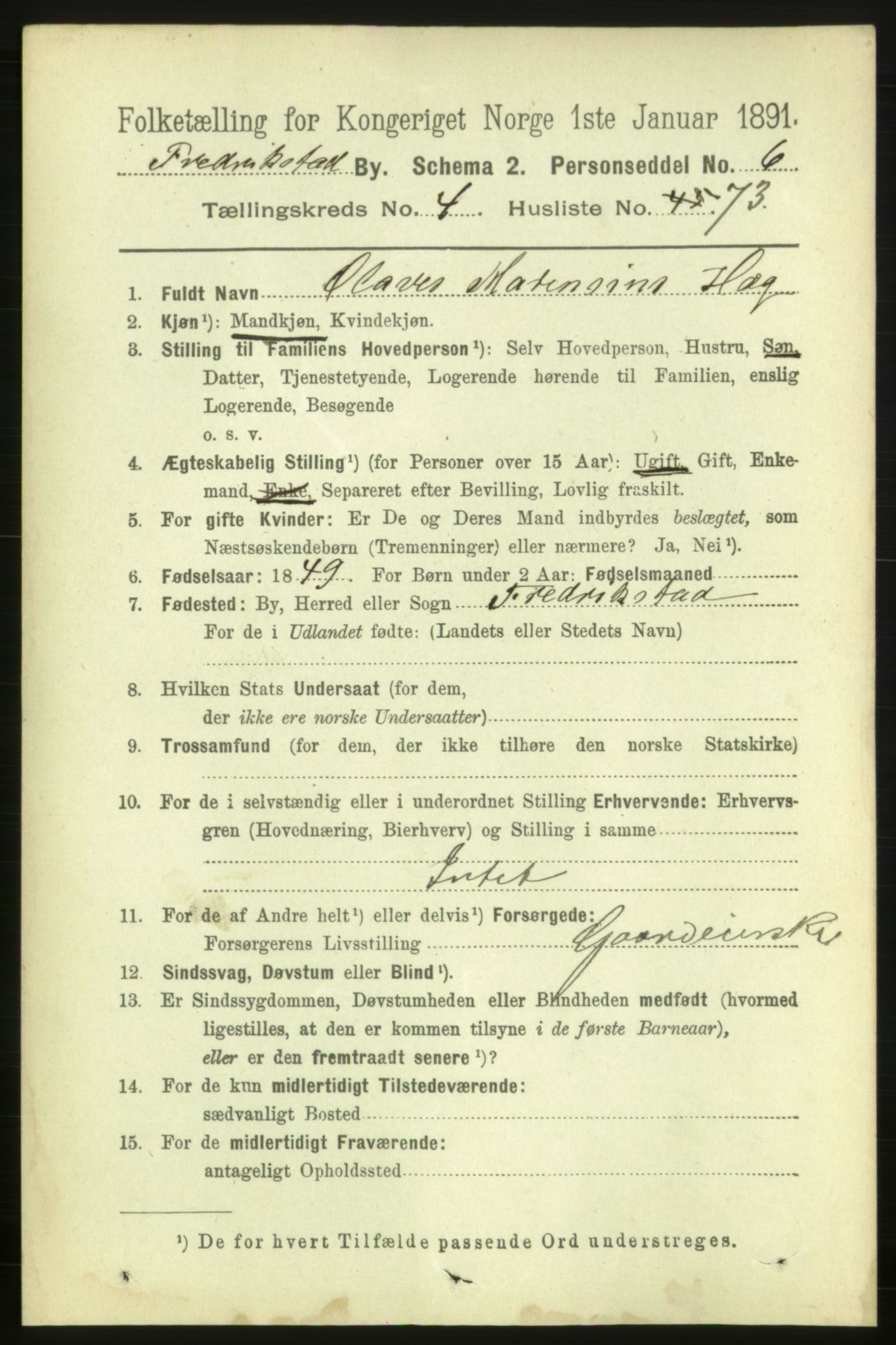 RA, 1891 census for 0103 Fredrikstad, 1891, p. 6820