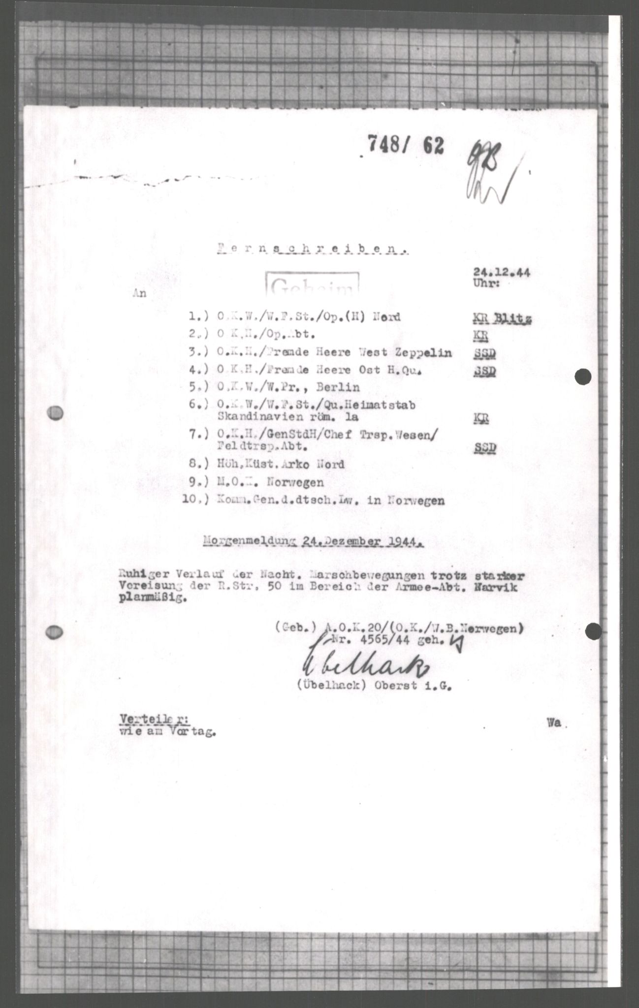 Forsvarets Overkommando. 2 kontor. Arkiv 11.4. Spredte tyske arkivsaker, AV/RA-RAFA-7031/D/Dar/Dara/L0005: Krigsdagbøker for 20. Gebirgs-Armee-Oberkommando (AOK 20), 1942-1944, p. 479