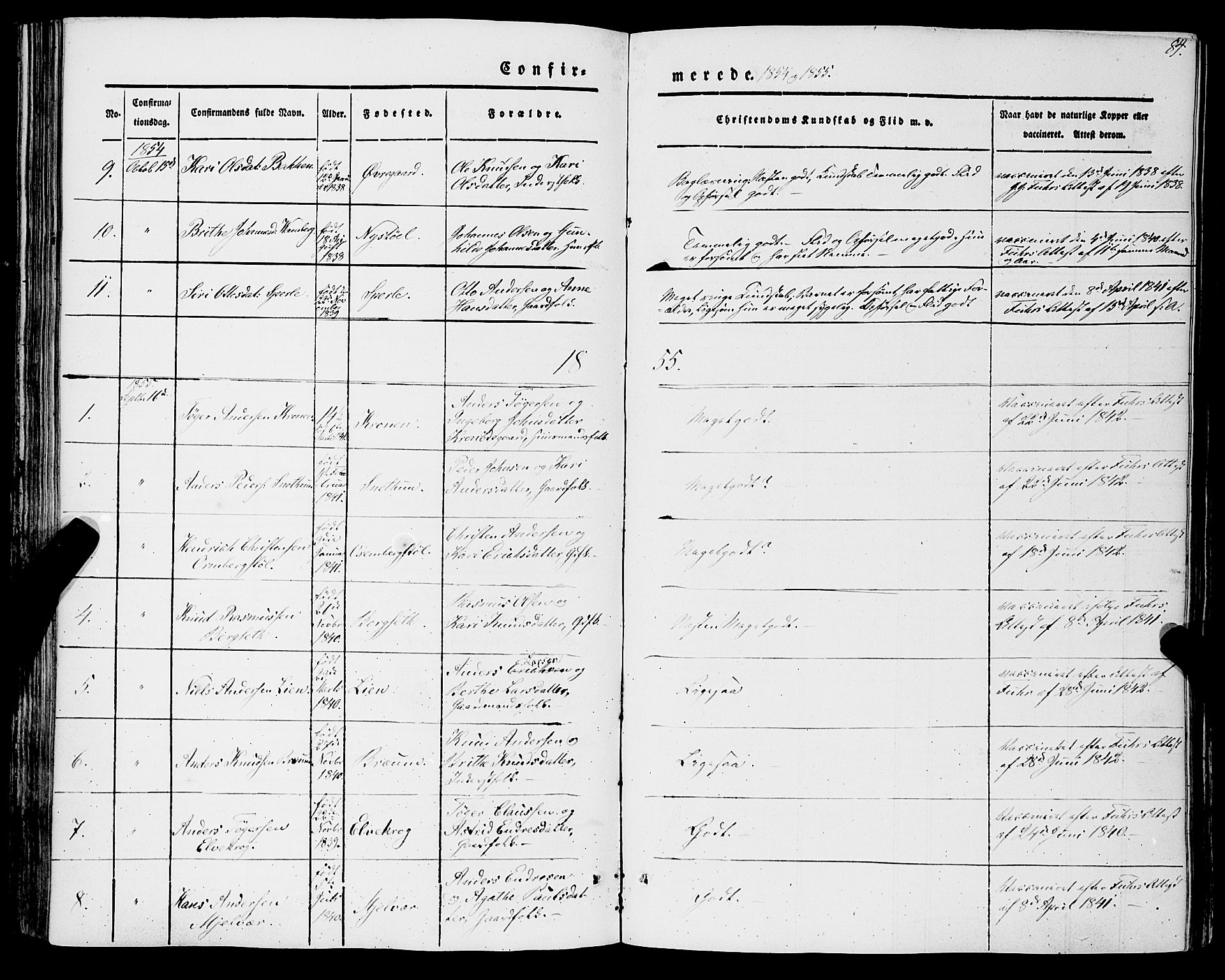 Jostedal sokneprestembete, AV/SAB-A-80601/H/Haa/Haaa/L0005: Parish register (official) no. A 5, 1849-1877, p. 84