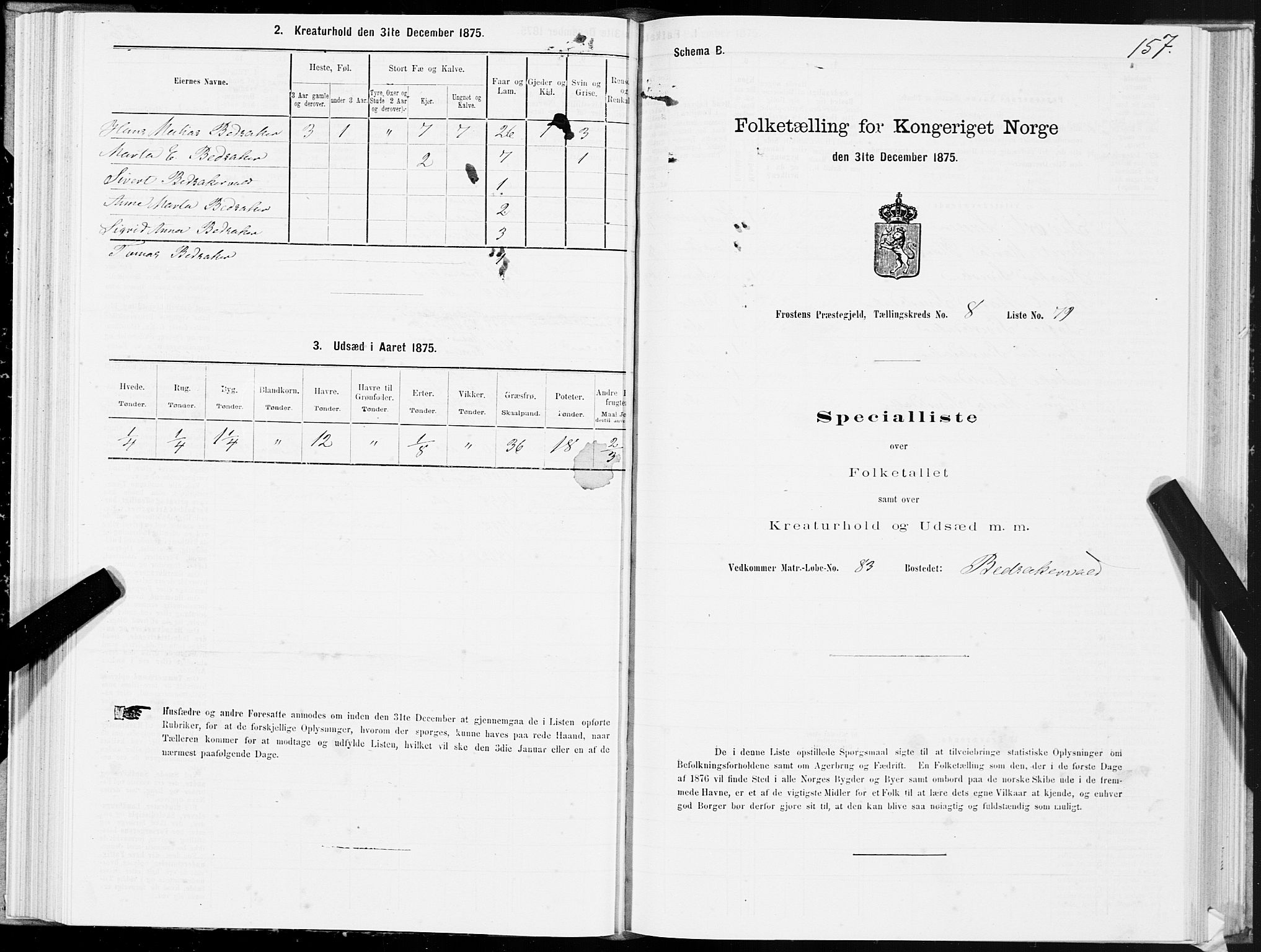 SAT, 1875 census for 1717P Frosta, 1875, p. 6157