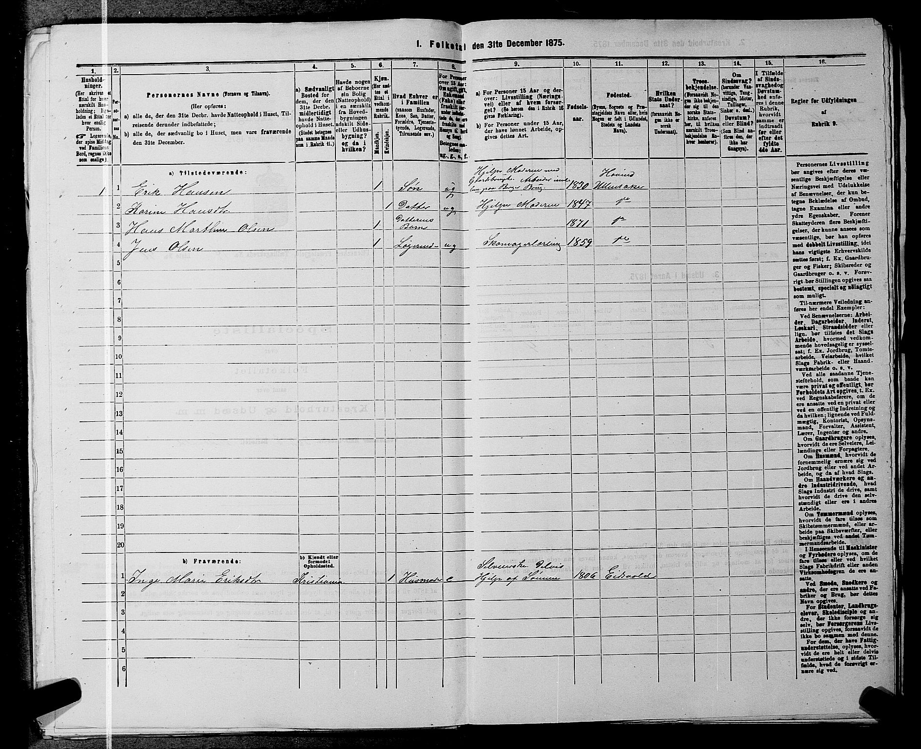 RA, 1875 census for 0235P Ullensaker, 1875, p. 2024