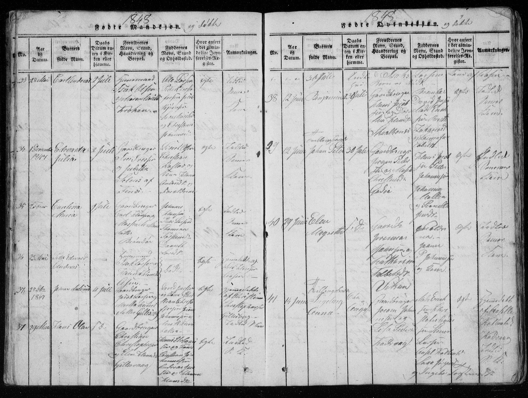 Ministerialprotokoller, klokkerbøker og fødselsregistre - Nordland, AV/SAT-A-1459/801/L0026: Parish register (copy) no. 801C01, 1820-1855, p. 58-59