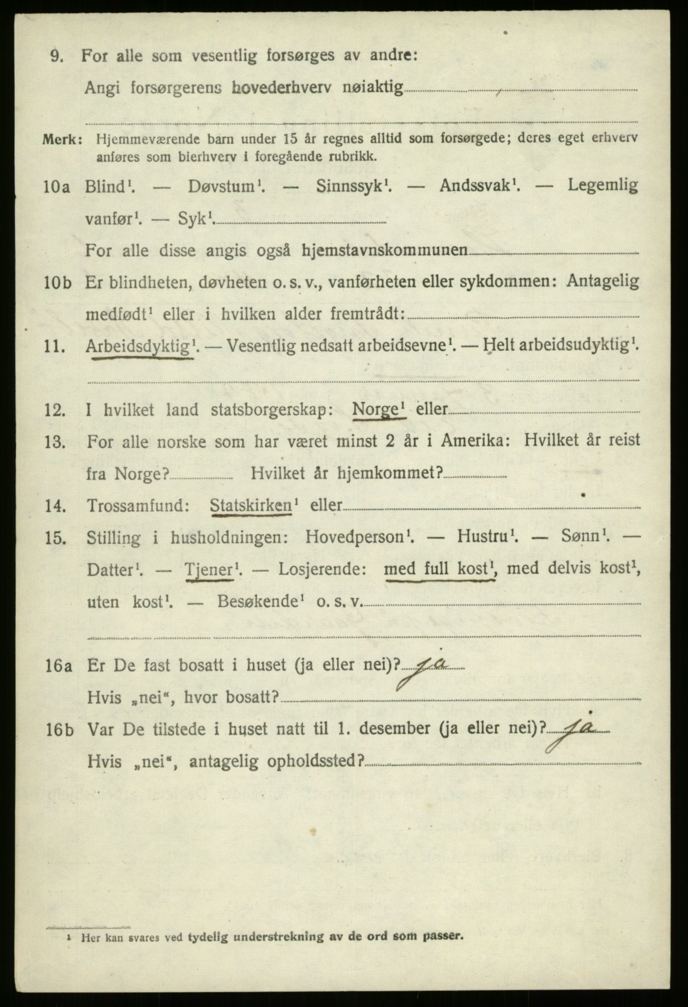 SAB, 1920 census for Hornindal, 1920, p. 3409