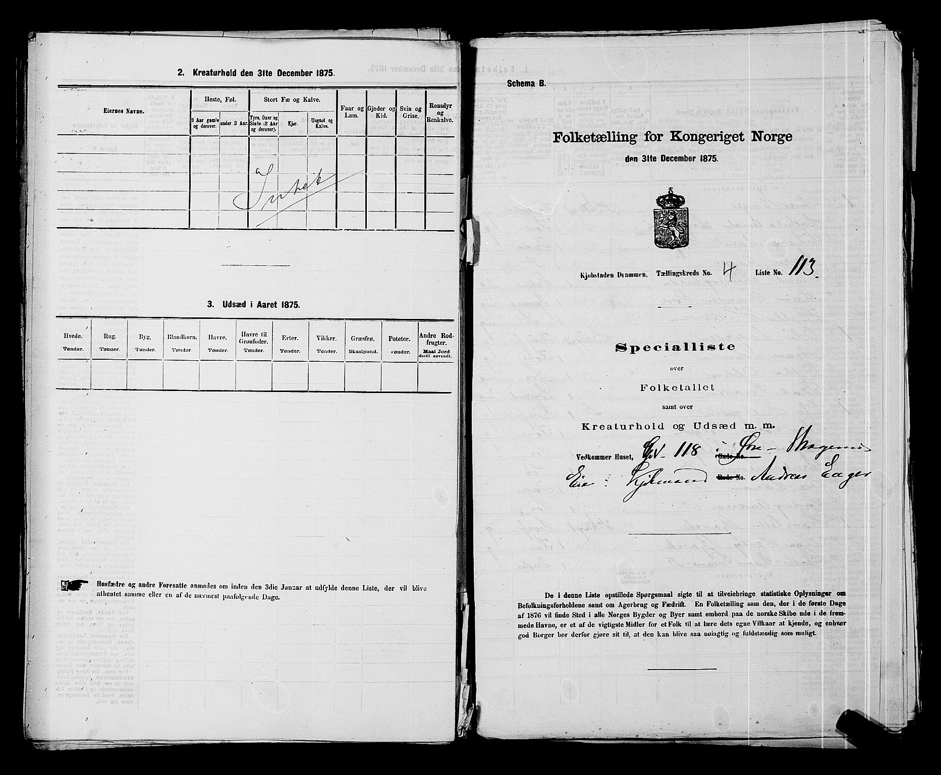 SAKO, 1875 census for 0602 Drammen, 1875, p. 353