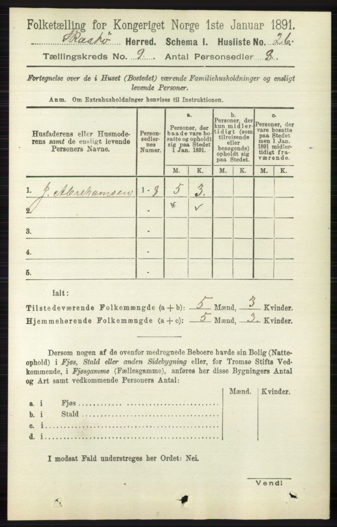 RA, 1891 census for 0815 Skåtøy, 1891, p. 3865