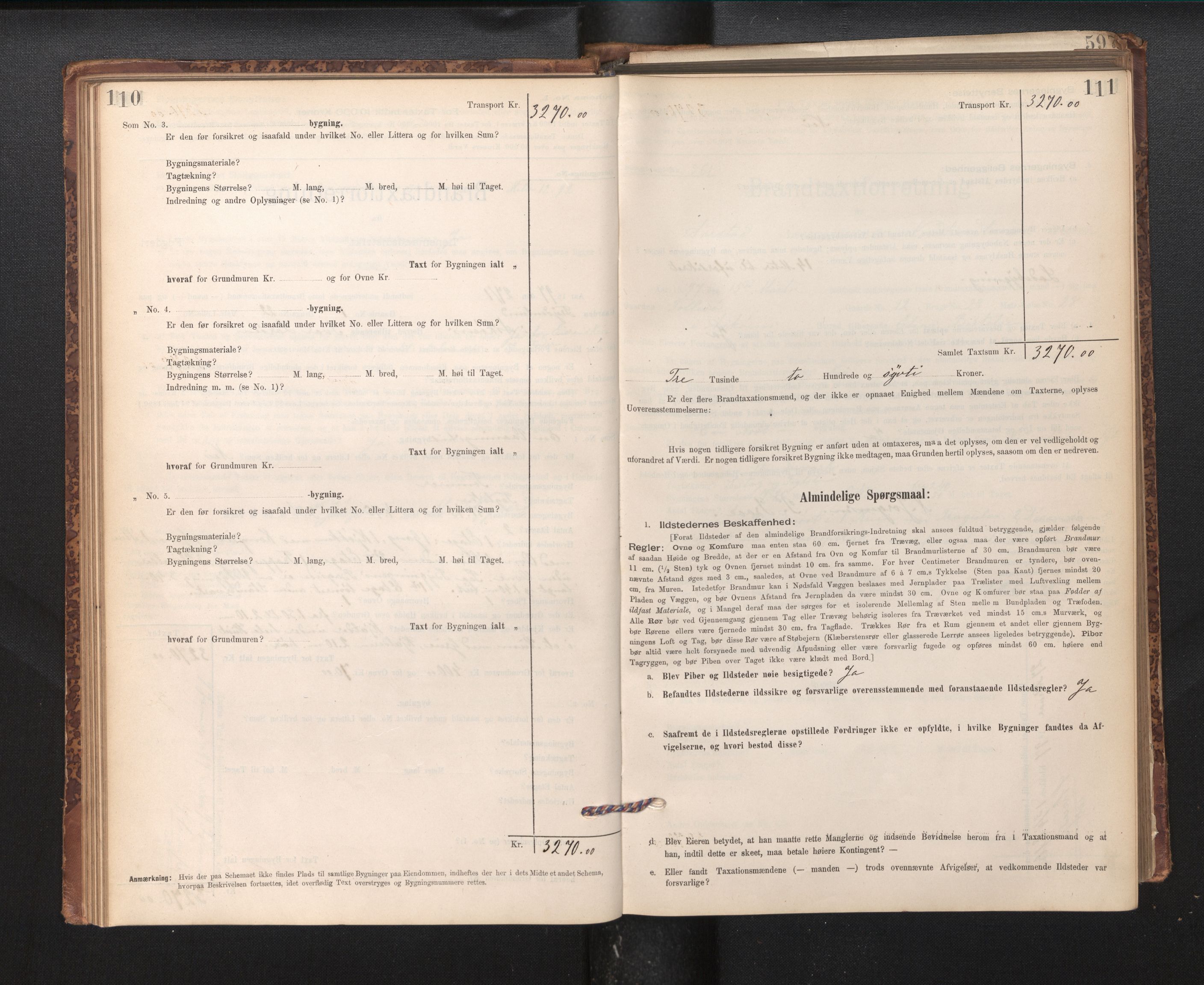 Lensmannen i Årstad, AV/SAB-A-36201/0012/L0011: Branntakstprotokoll,skjematakst, 1895-1901, p. 110-111