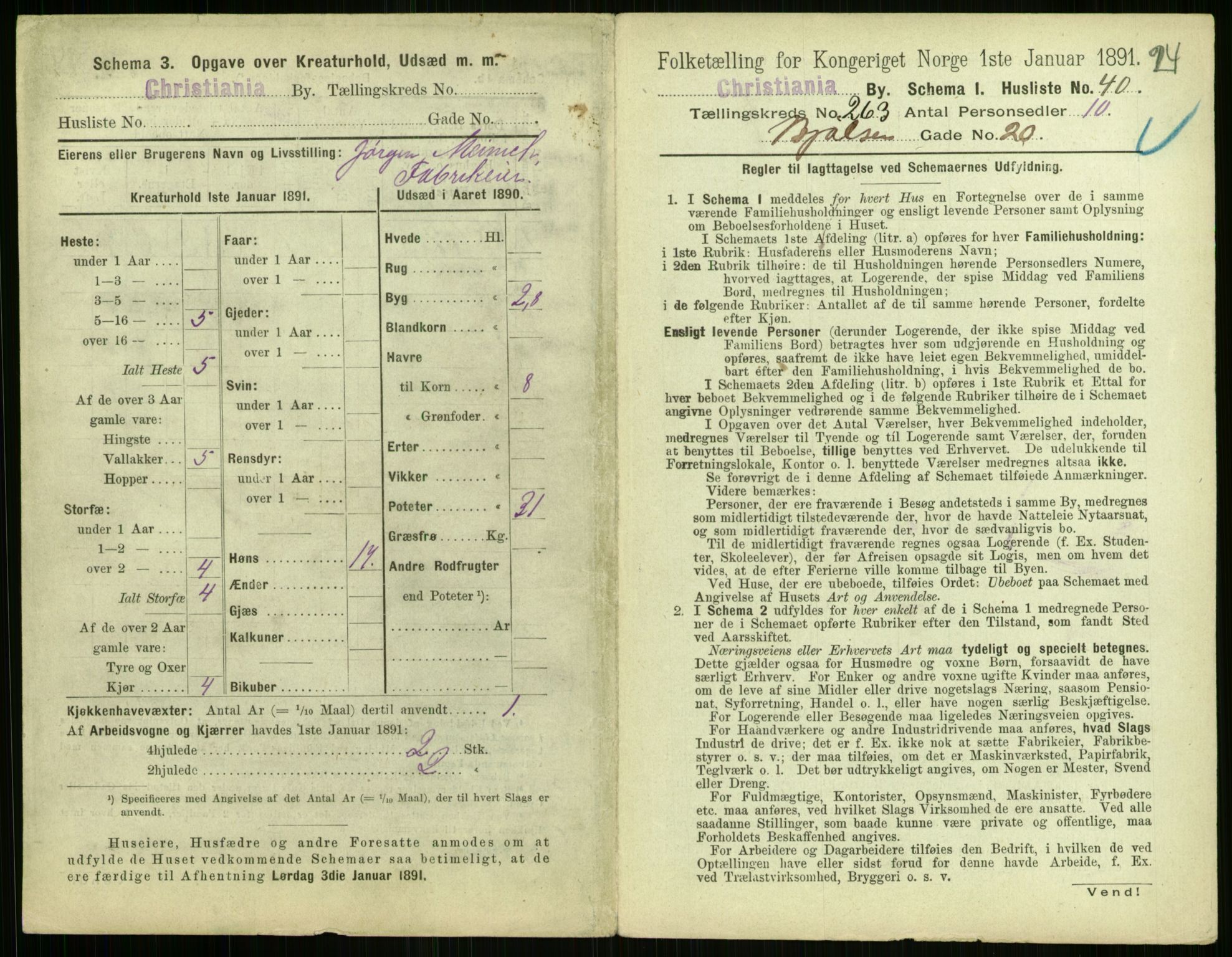 RA, 1891 census for 0301 Kristiania, 1891, p. 159694