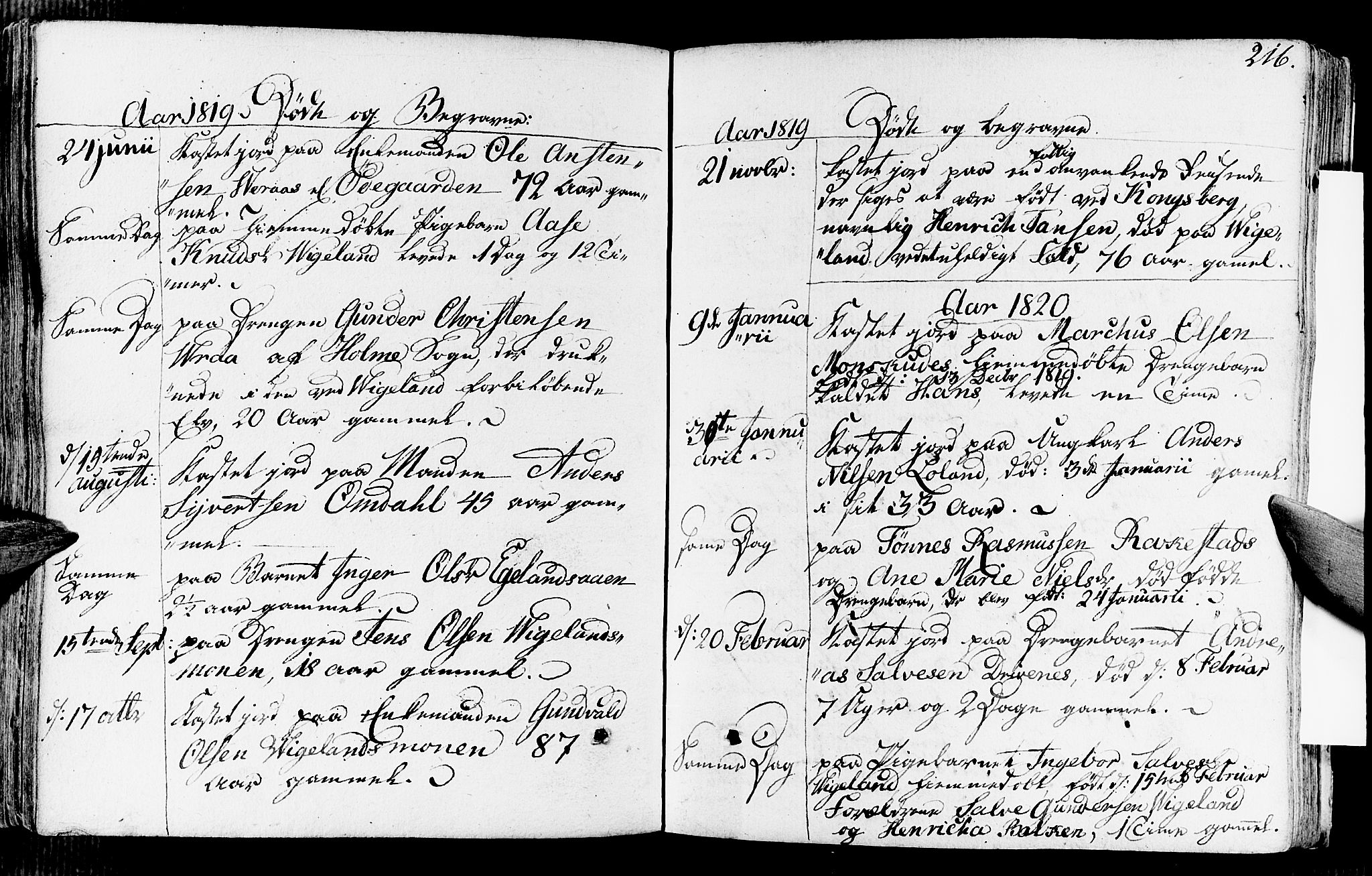 Vennesla sokneprestkontor, AV/SAK-1111-0045/Fa/Fab/L0002: Parish register (official) no. A 2, 1794-1834, p. 216