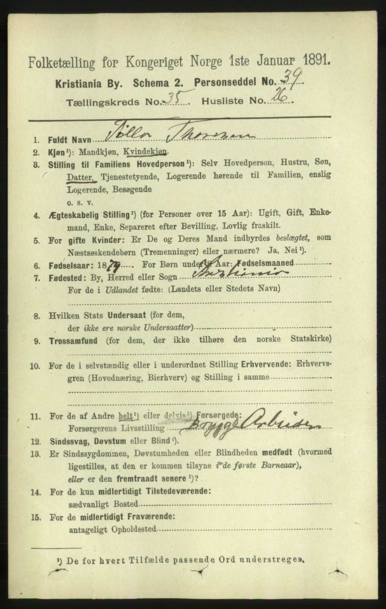 RA, 1891 census for 0301 Kristiania, 1891, p. 19957