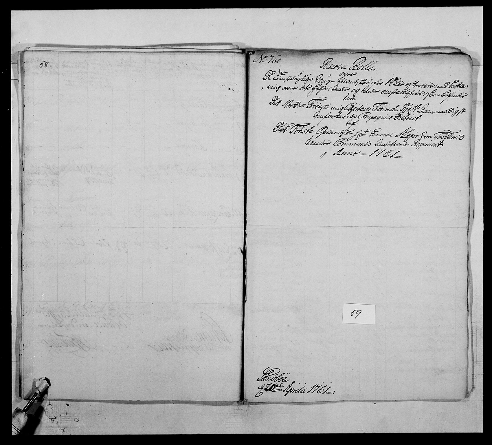 Kommanderende general (KG I) med Det norske krigsdirektorium, AV/RA-EA-5419/E/Ea/L0503: 1. Opplandske regiment, 1756-1761, p. 544