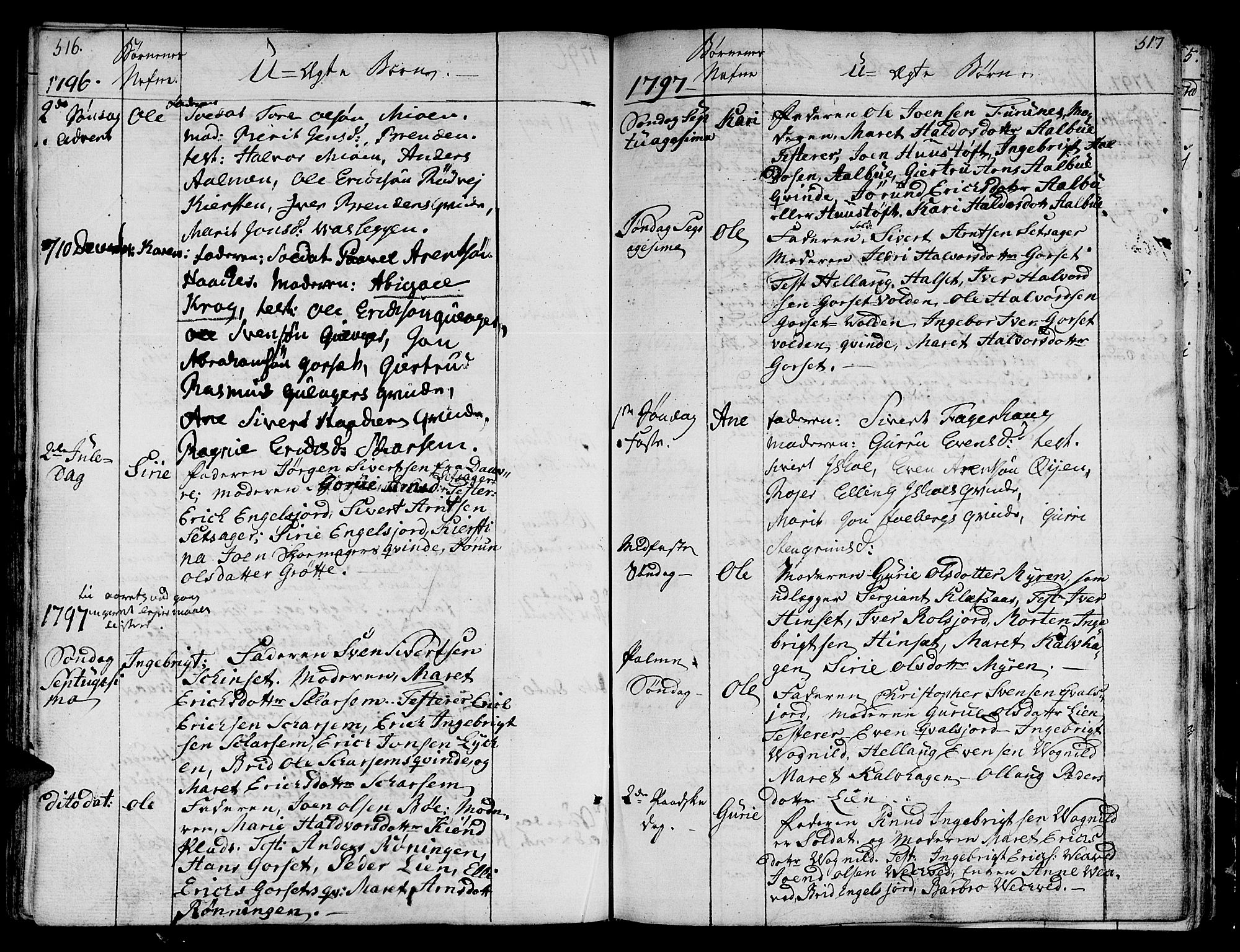 Ministerialprotokoller, klokkerbøker og fødselsregistre - Sør-Trøndelag, SAT/A-1456/678/L0893: Parish register (official) no. 678A03, 1792-1805, p. 516-517