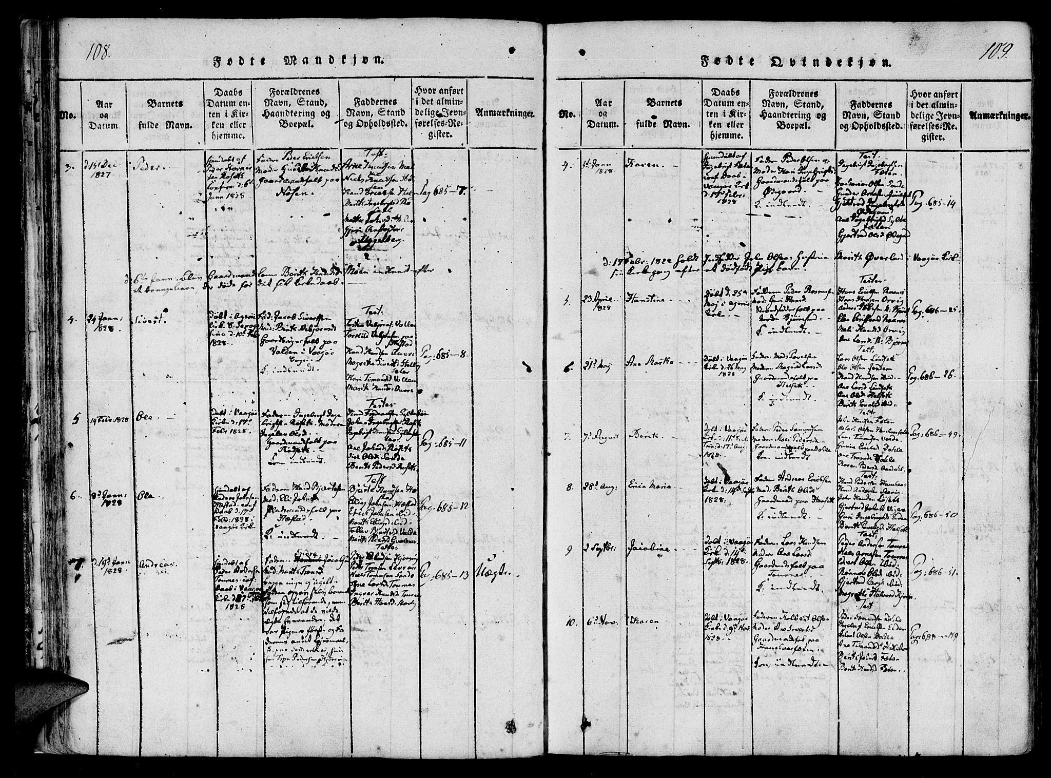 Ministerialprotokoller, klokkerbøker og fødselsregistre - Møre og Romsdal, SAT/A-1454/565/L0747: Parish register (official) no. 565A01, 1817-1844, p. 108-109