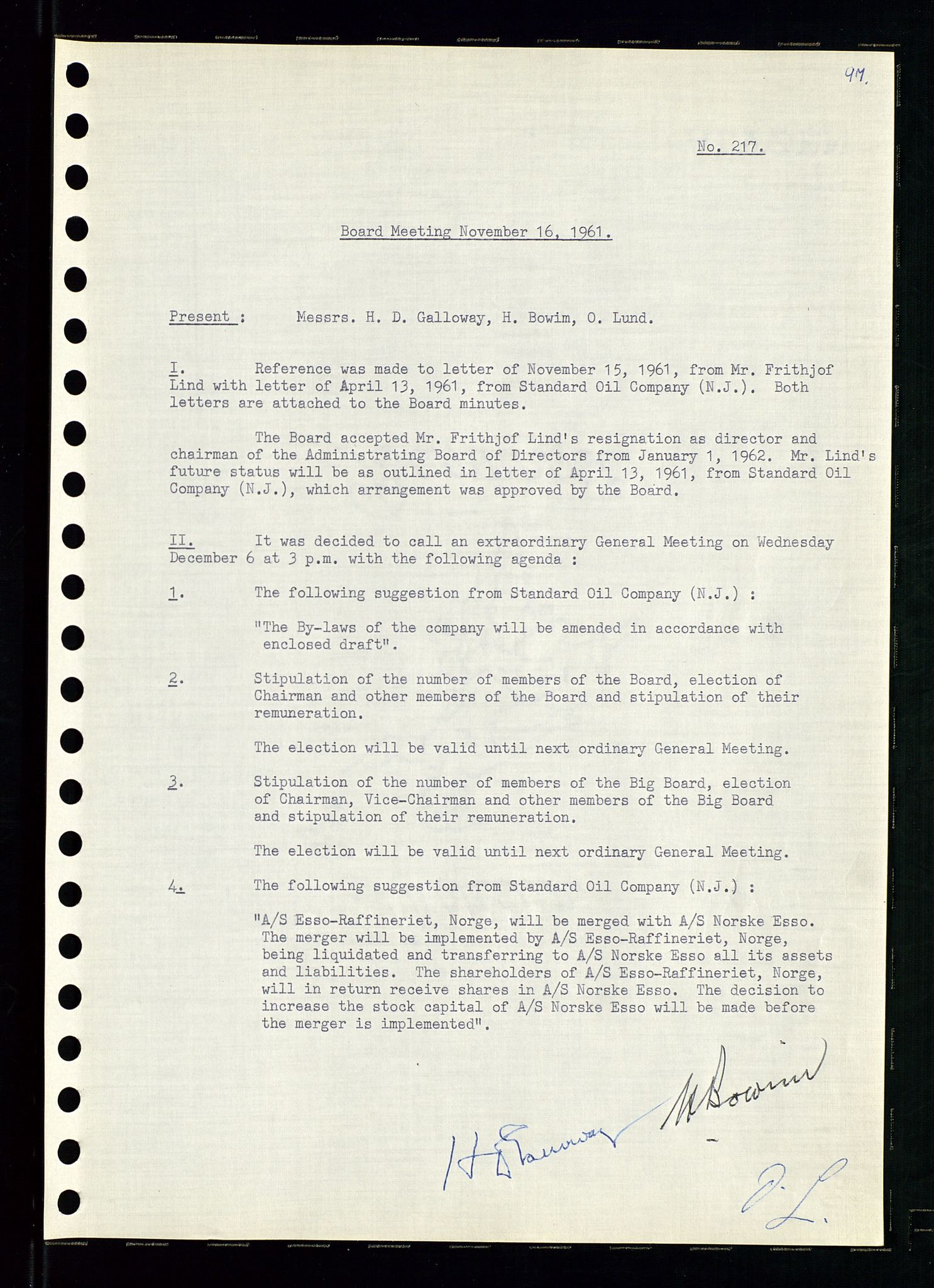 Pa 0982 - Esso Norge A/S, AV/SAST-A-100448/A/Aa/L0001/0002: Den administrerende direksjon Board minutes (styrereferater) / Den administrerende direksjon Board minutes (styrereferater), 1960-1961, p. 146