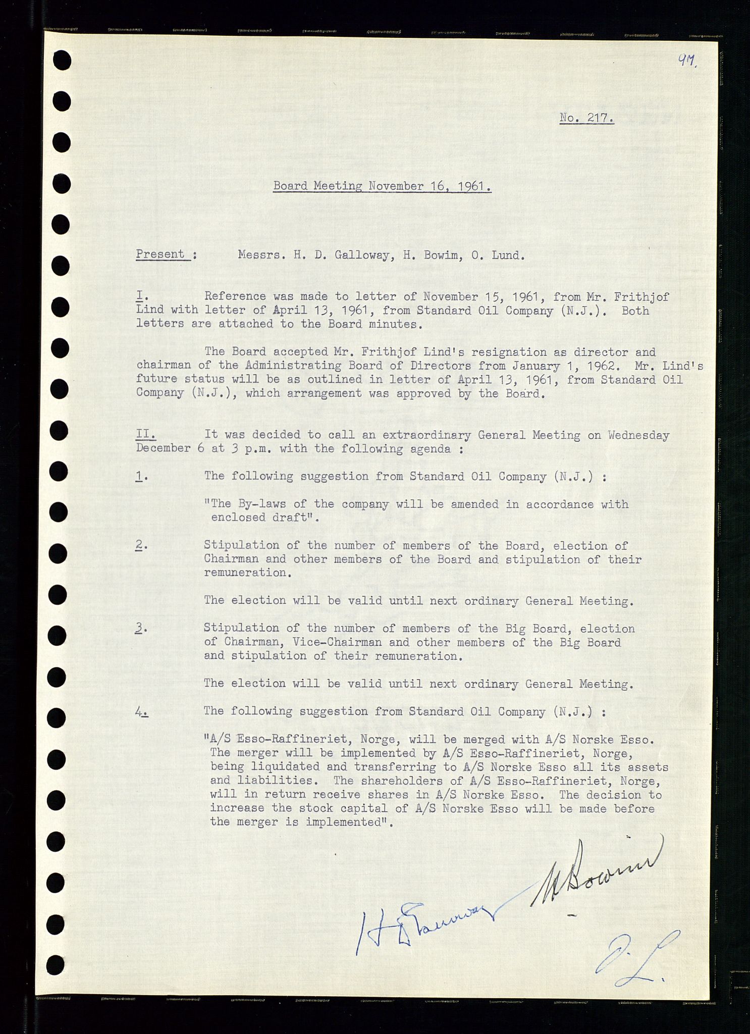 Pa 0982 - Esso Norge A/S, AV/SAST-A-100448/A/Aa/L0001/0002: Den administrerende direksjon Board minutes (styrereferater) / Den administrerende direksjon Board minutes (styrereferater), 1960-1961, p. 146