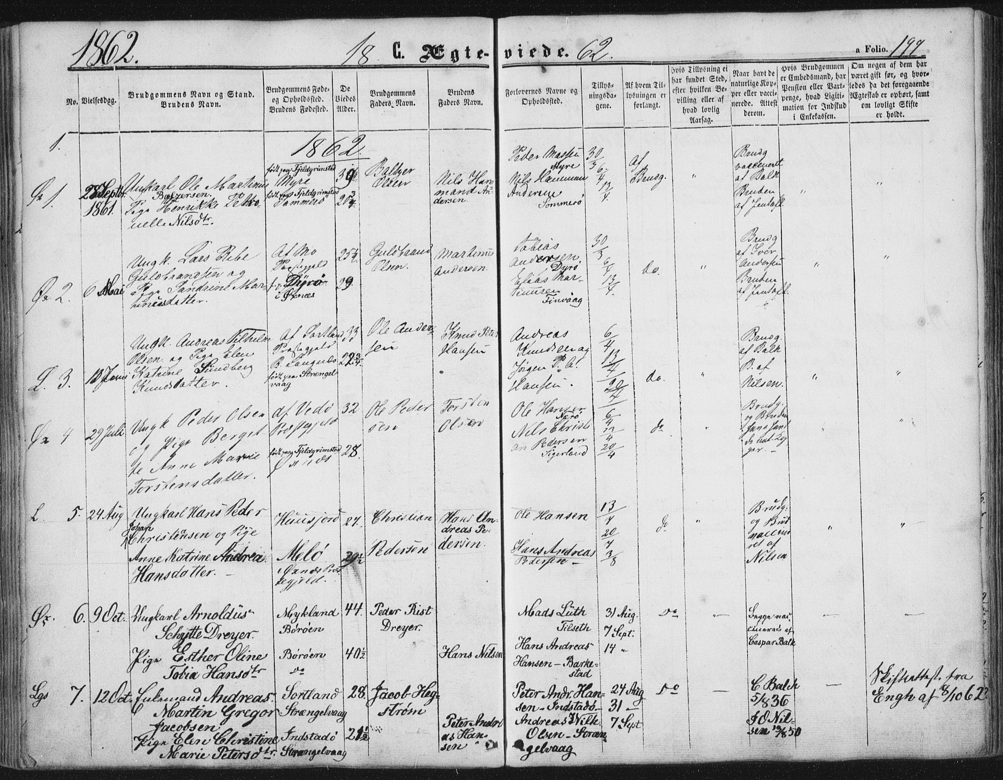 Ministerialprotokoller, klokkerbøker og fødselsregistre - Nordland, AV/SAT-A-1459/893/L1333: Parish register (official) no. 893A06, 1858-1866, p. 199