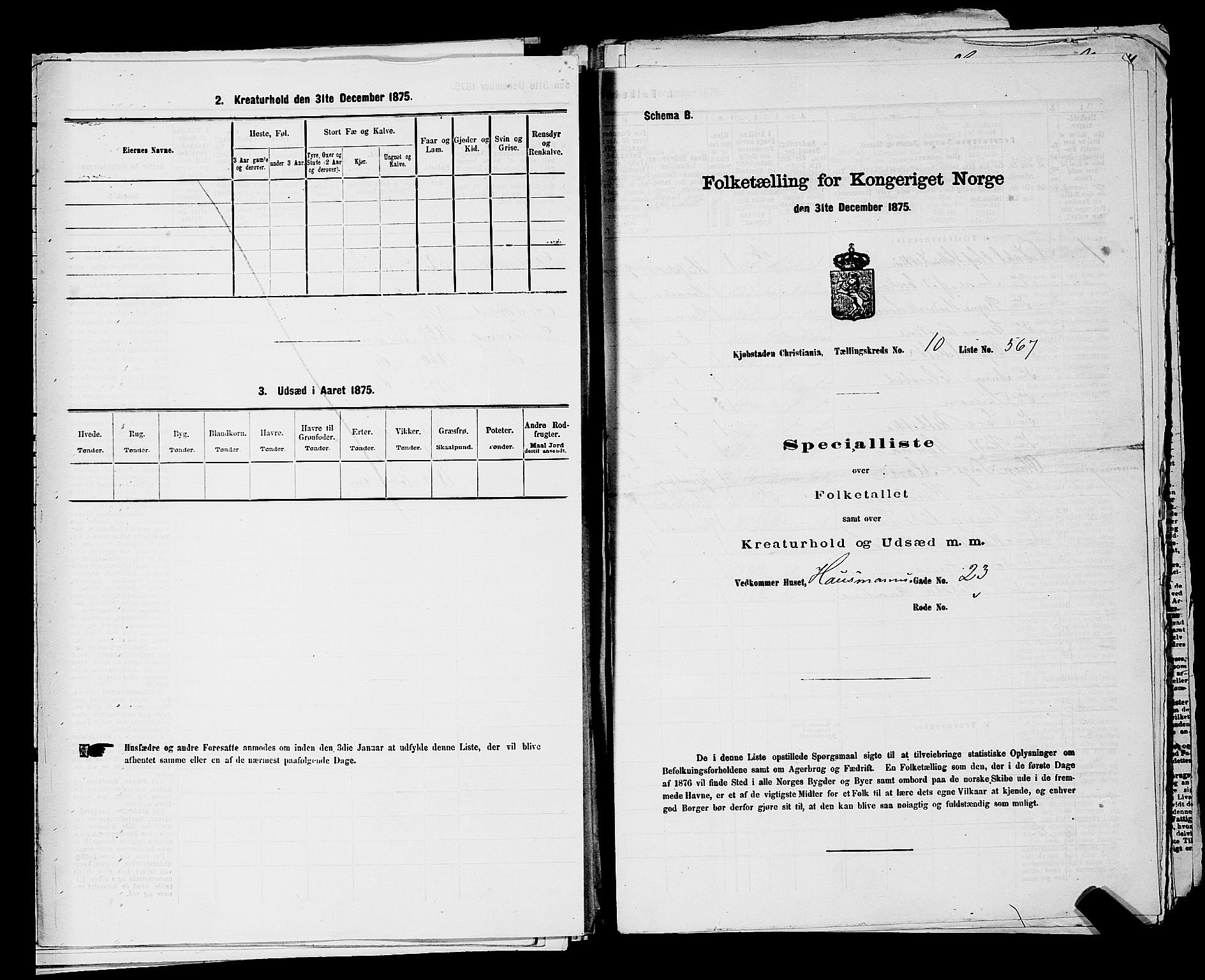 RA, 1875 census for 0301 Kristiania, 1875, p. 1734