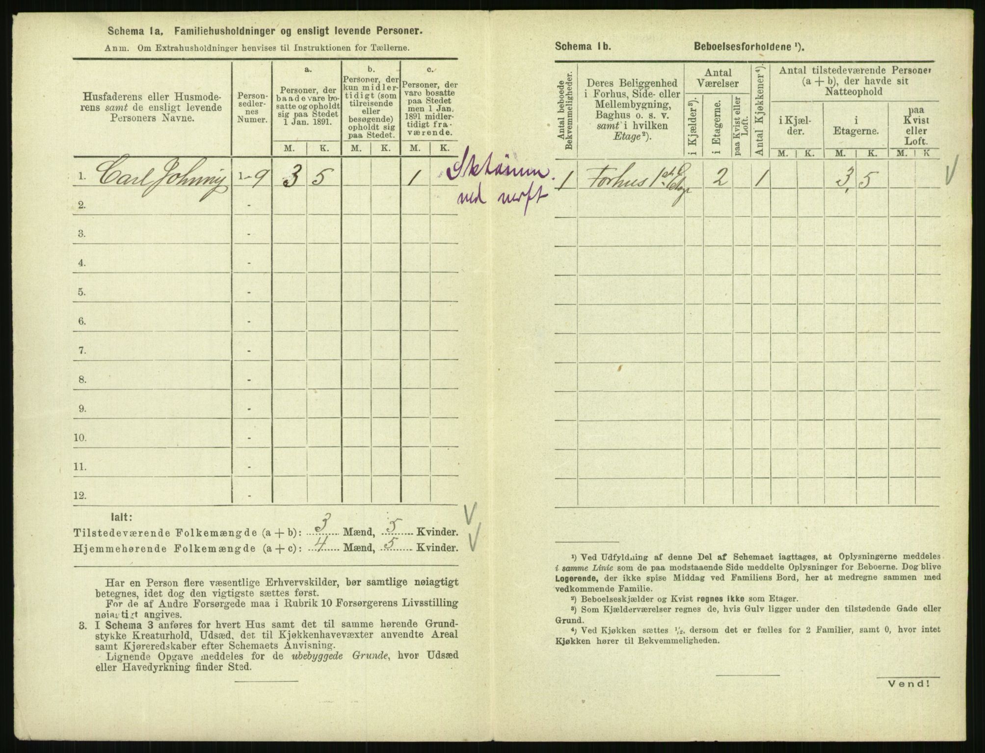 RA, 1891 census for 0801 Kragerø, 1891, p. 477