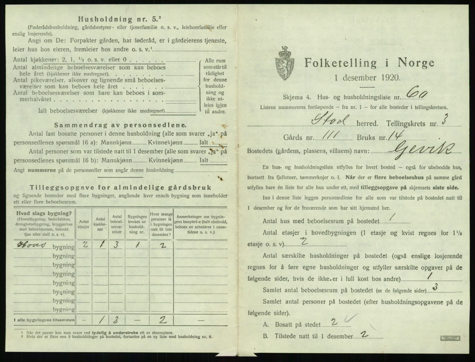 SAT, 1920 census for Stod, 1920, p. 414