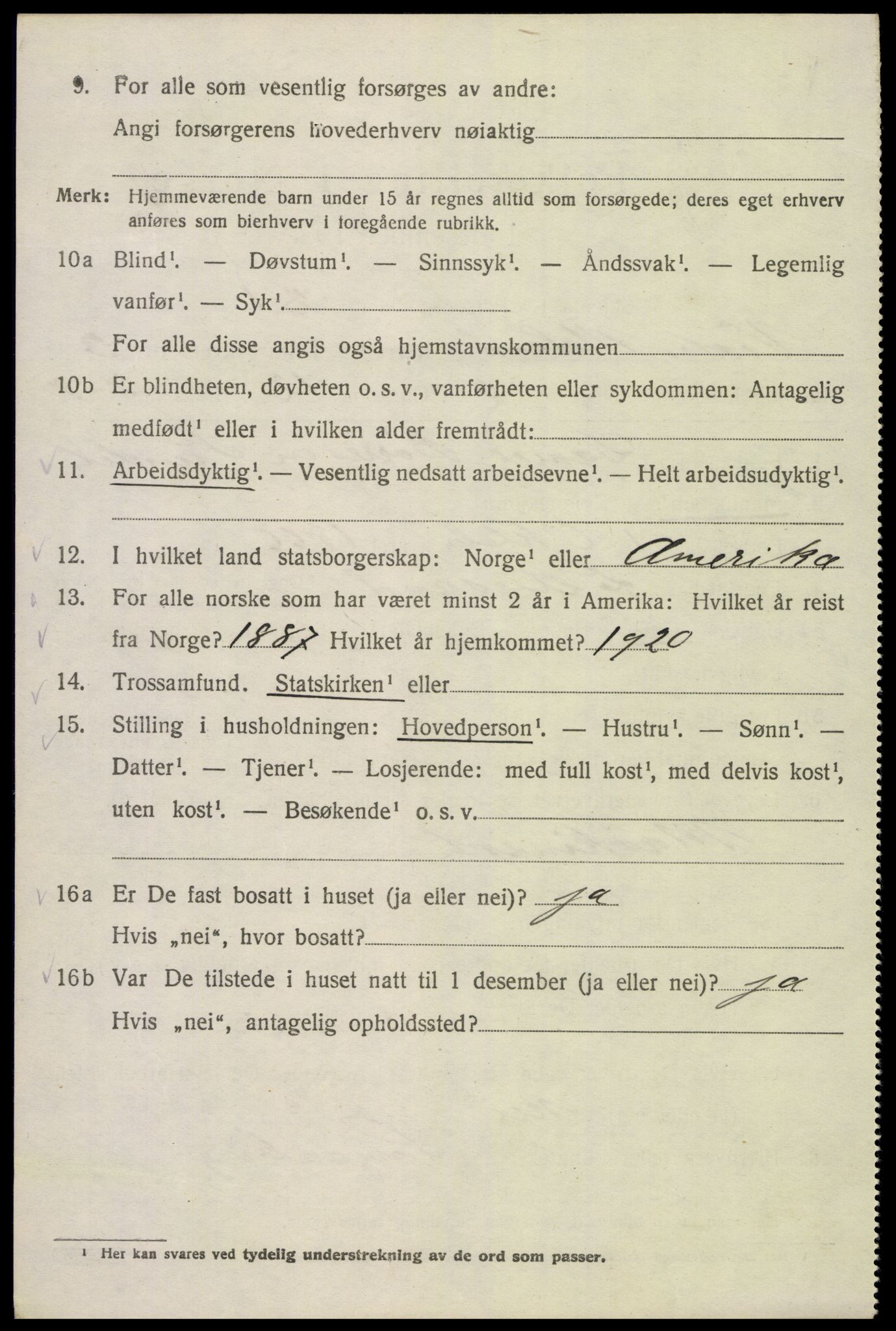 SAK, 1920 census for Vestre Moland, 1920, p. 3346