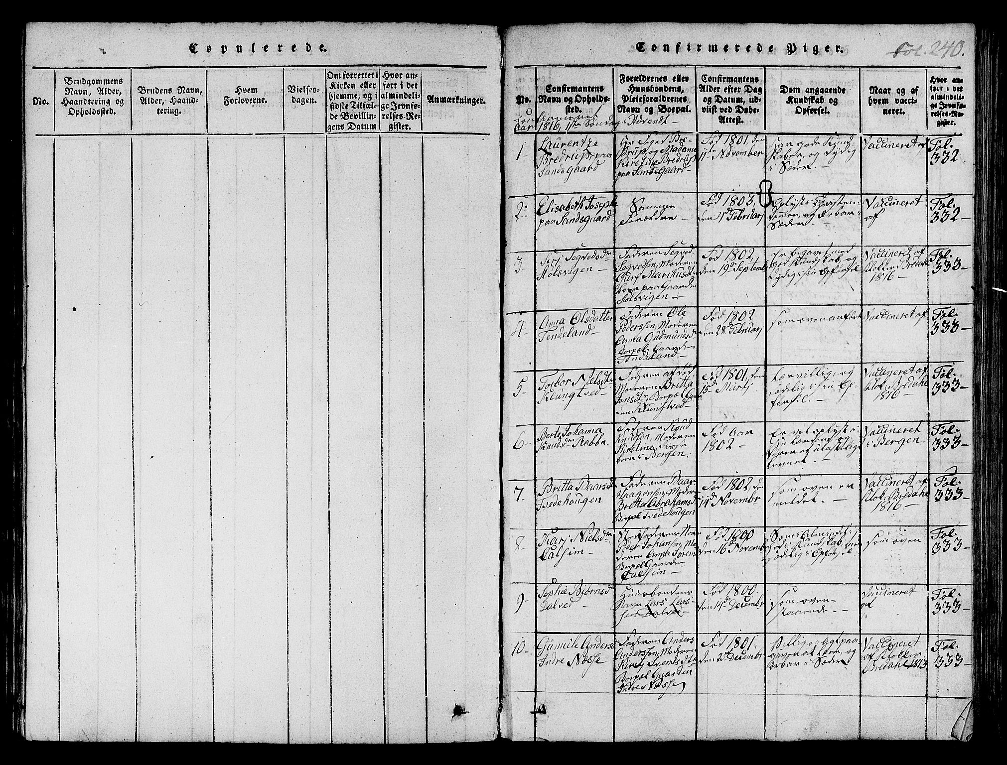 Nedstrand sokneprestkontor, SAST/A-101841/01/IV: Parish register (official) no. A 6, 1816-1838, p. 240